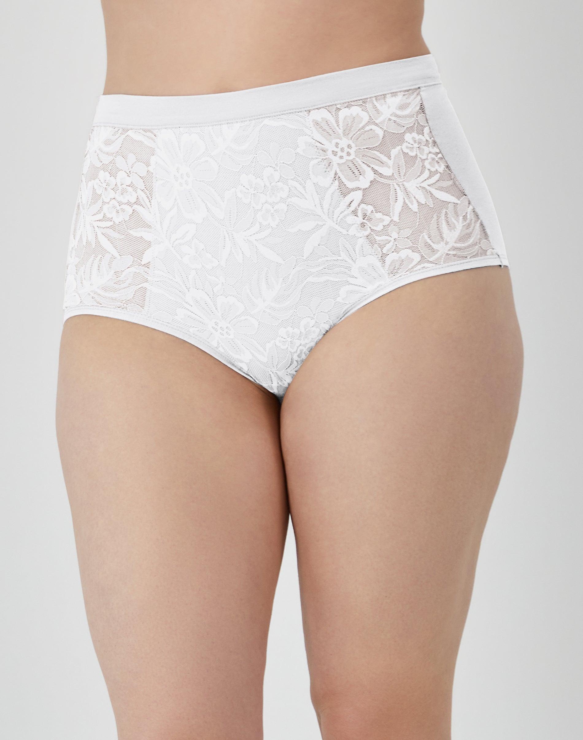 bali breathe cotton modal lace high rise brief white s women's