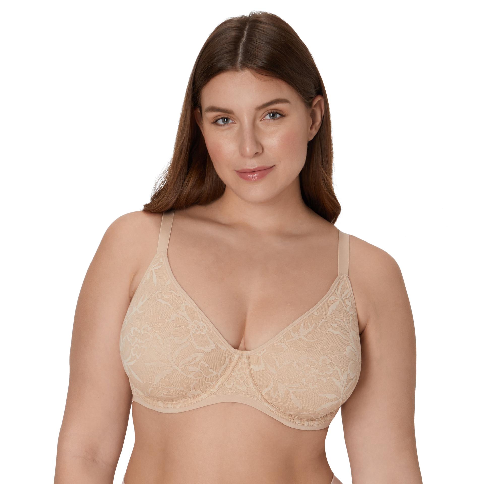 bali breathe cotton modal lace underwire bra almond 36c