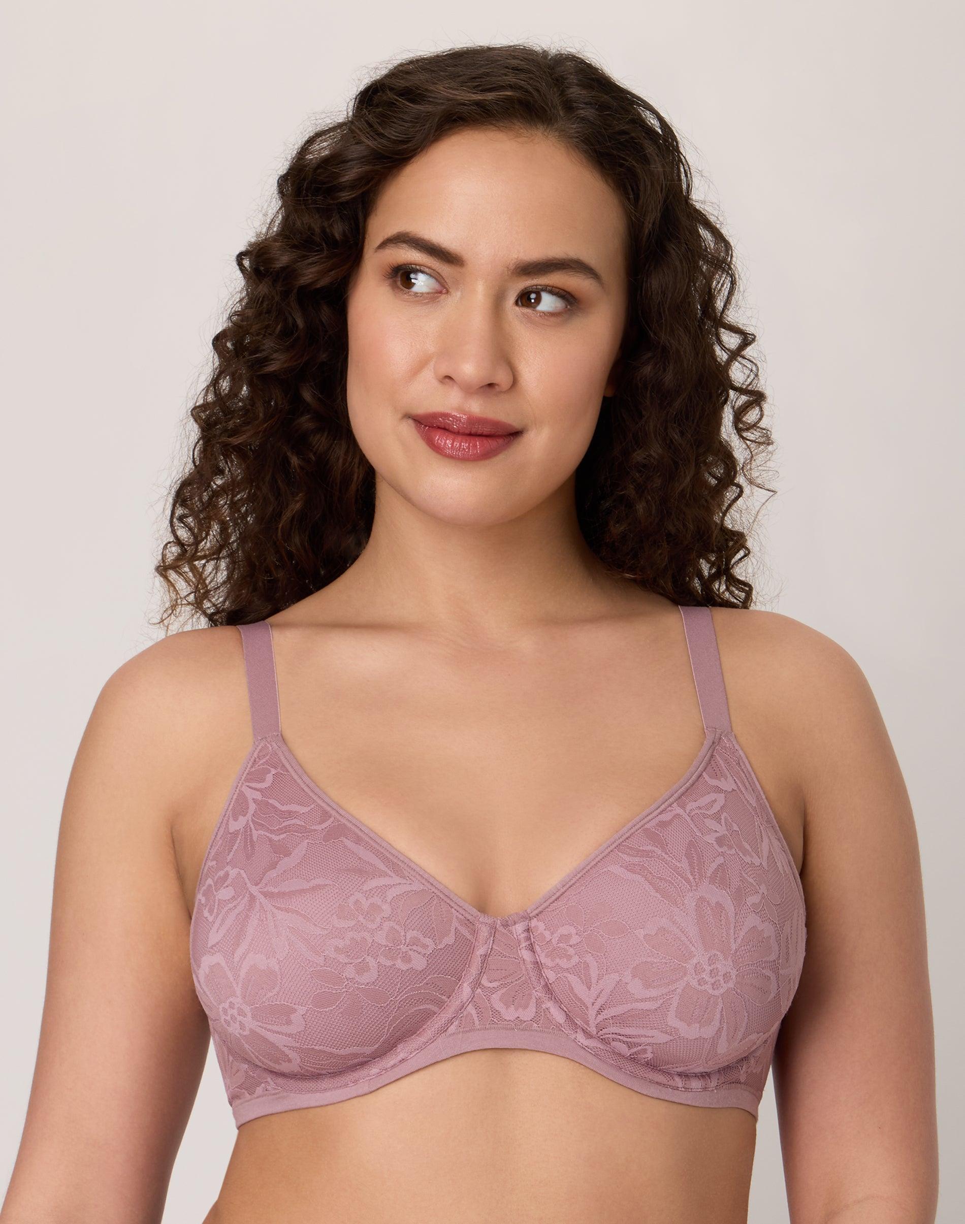 bali breathe cotton modal lace underwire bra smokey purple mauve 36c
