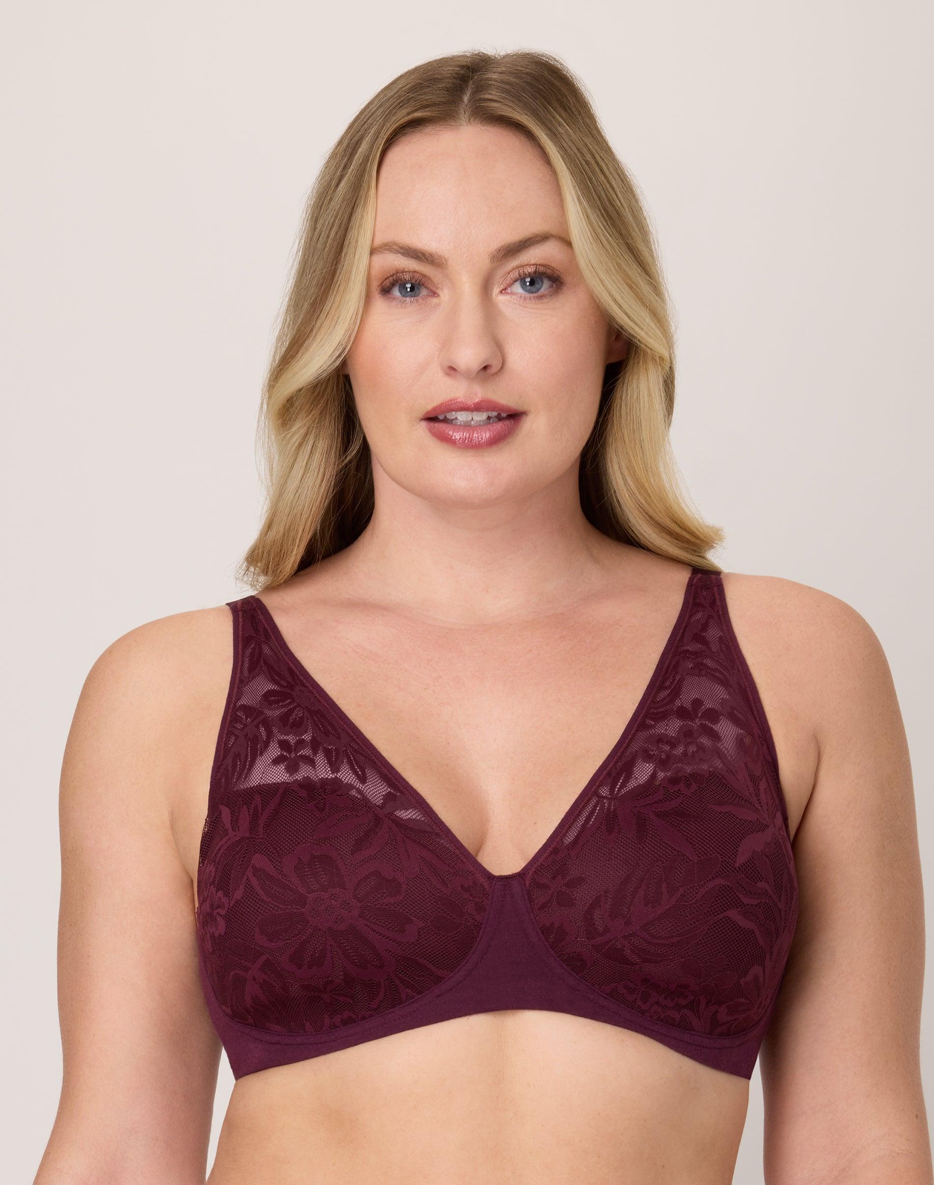bali breathe cotton modal wireless t-shirt bra midnight rouge m