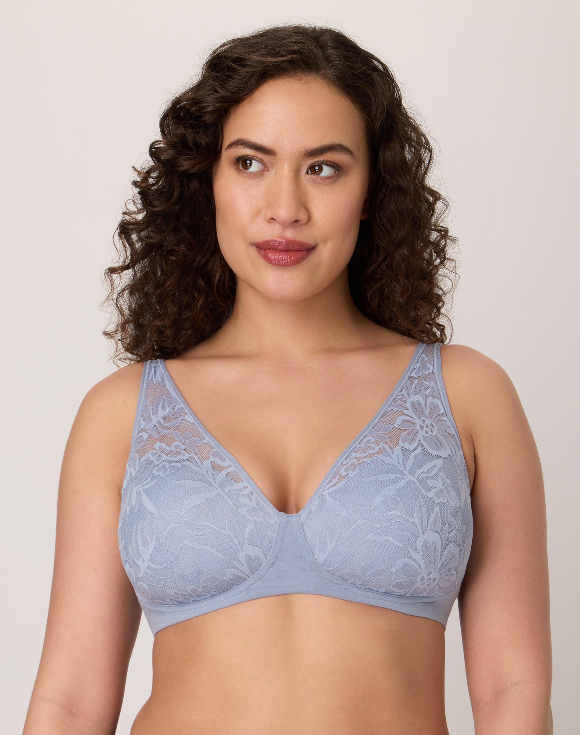 bali breathe cotton modal wireless t-shirt bra silver satin s