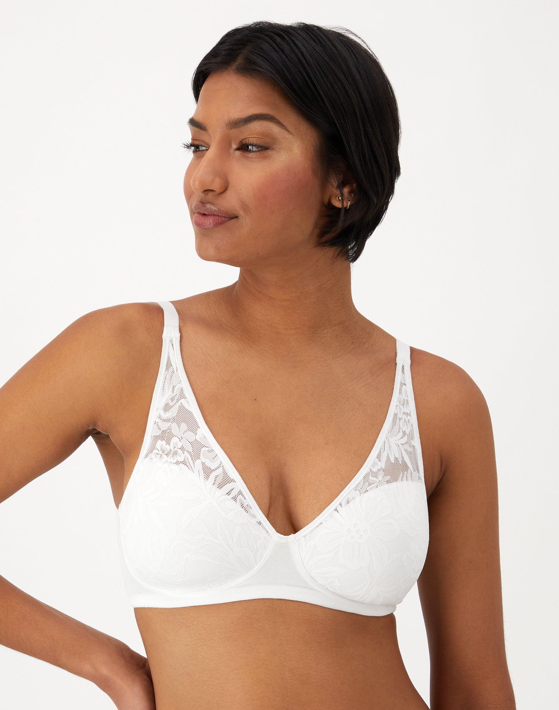 bali breathe cotton modal wireless t-shirt bra white s