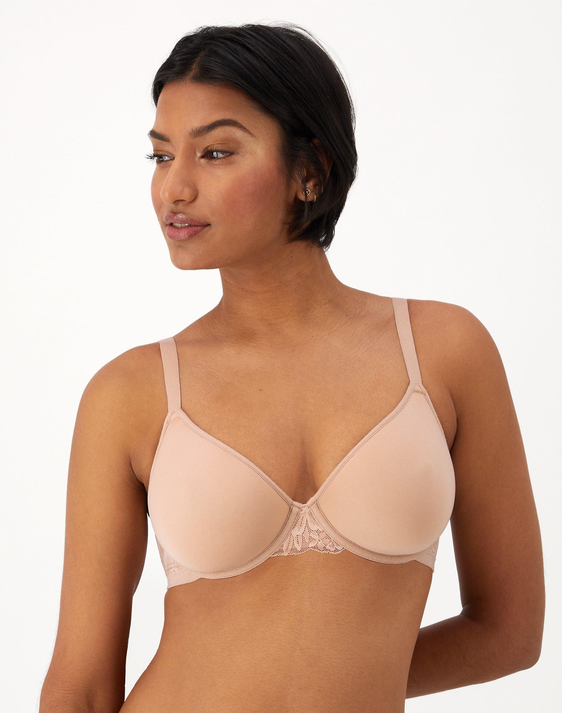 bali breathe lightweight cotton modal t-shirt bra almond 34c