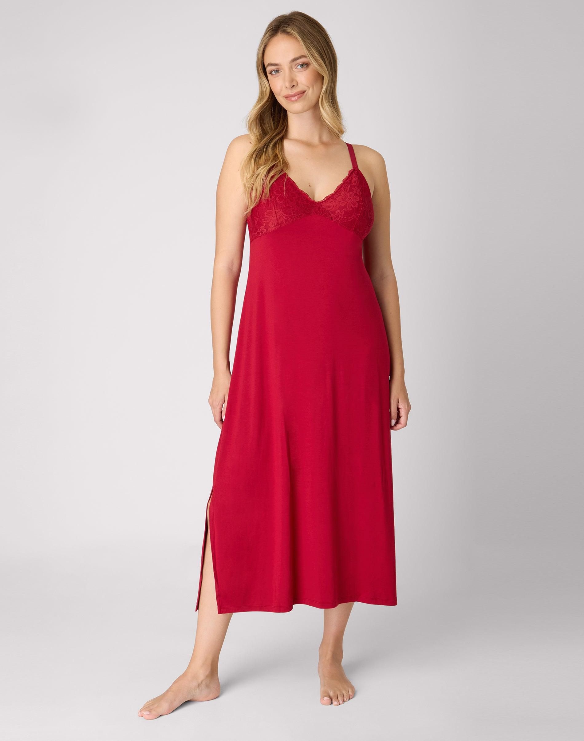 bali breathe sleepwear gown rosy red s women's