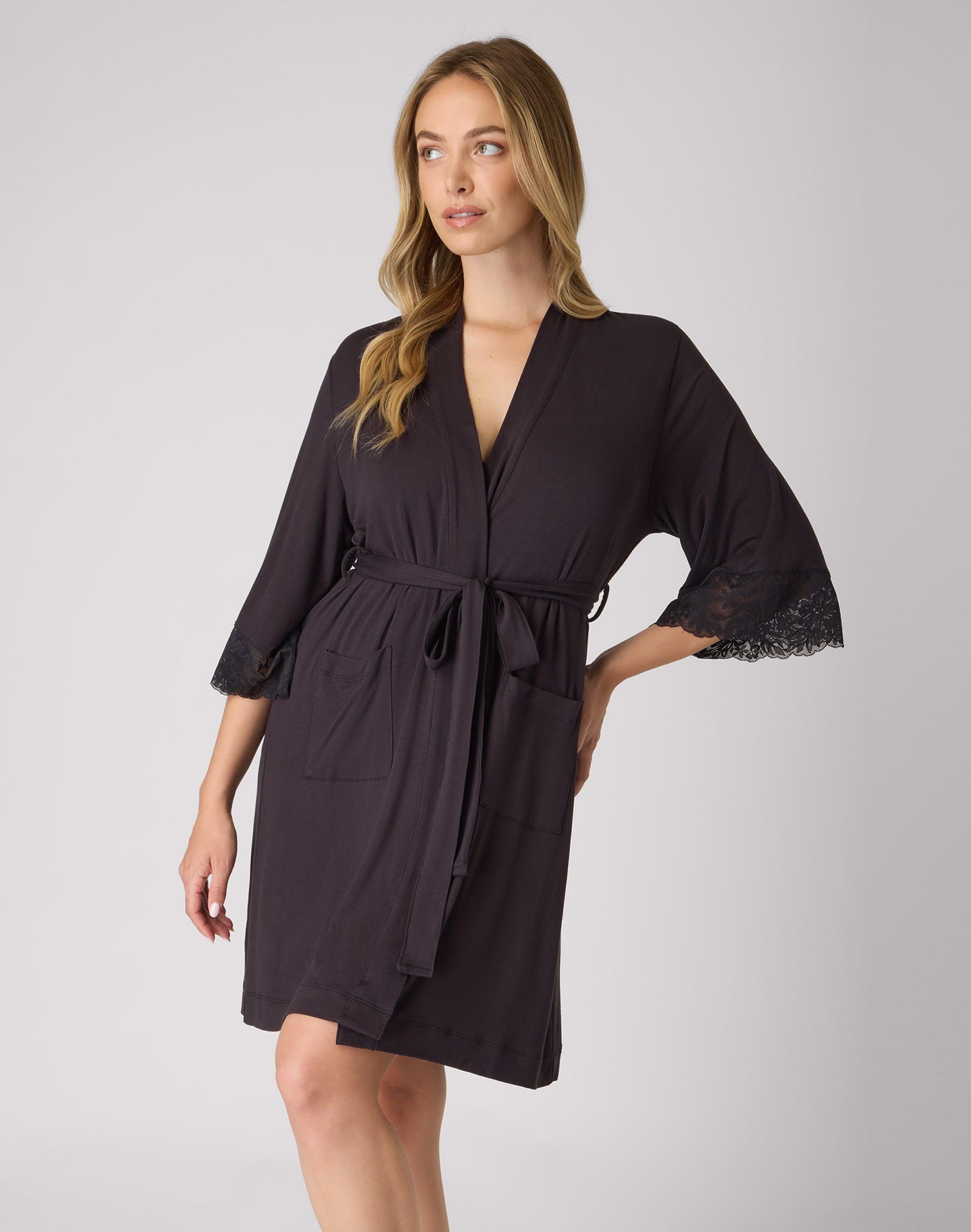 bali breathe sleepwear robe black s women's