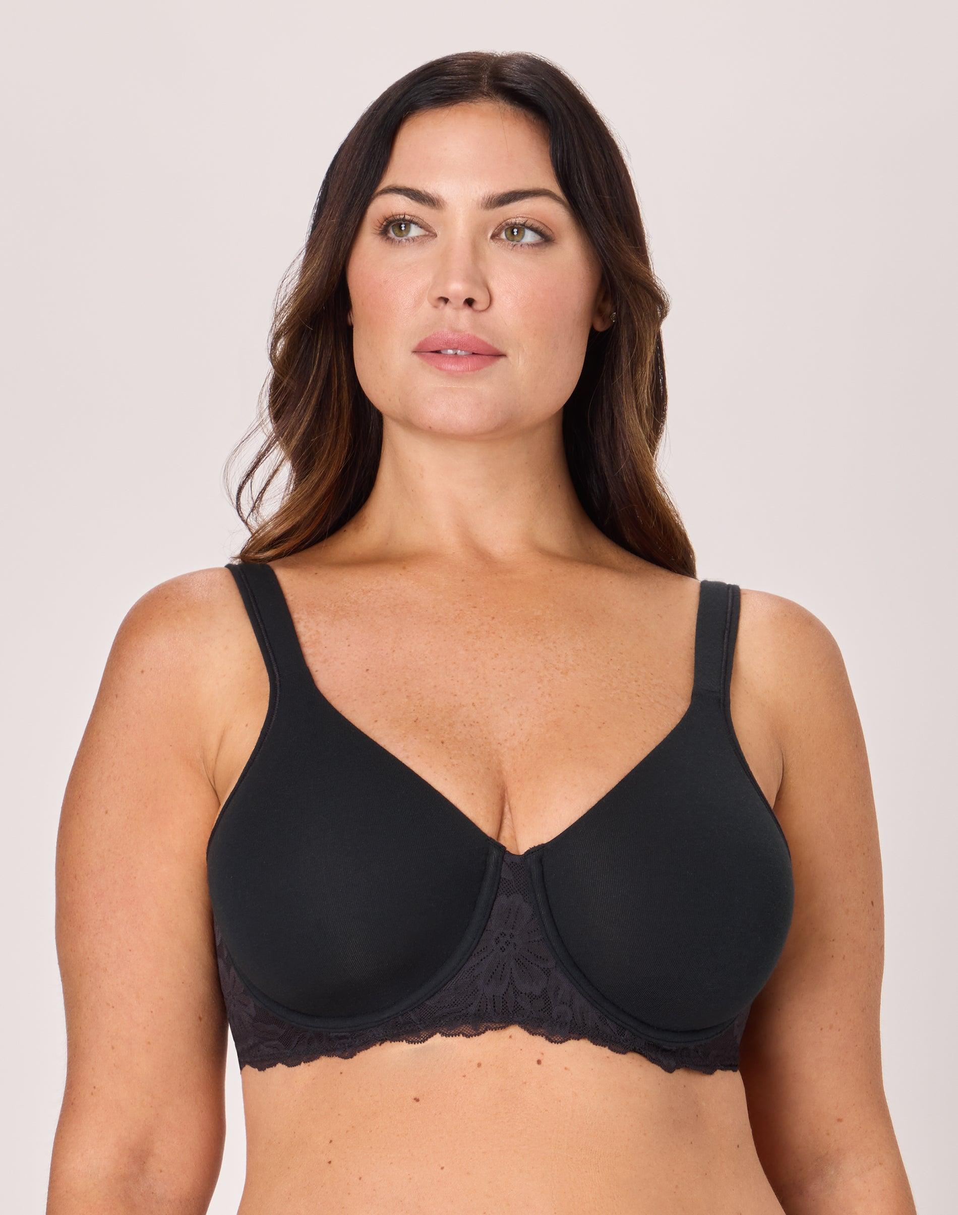 bali breathe women's minimizer bra, underwire black 36c