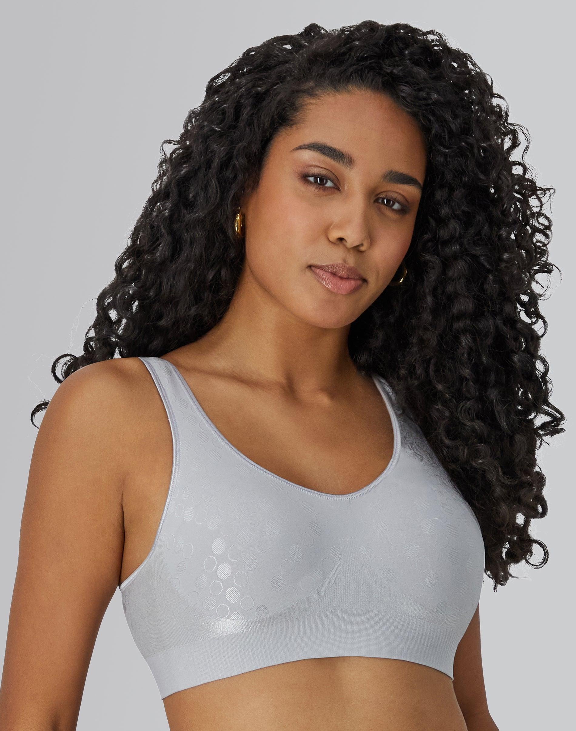 bali comfort revolution comfortflex fit shaping wireless bra crystal grey dot m