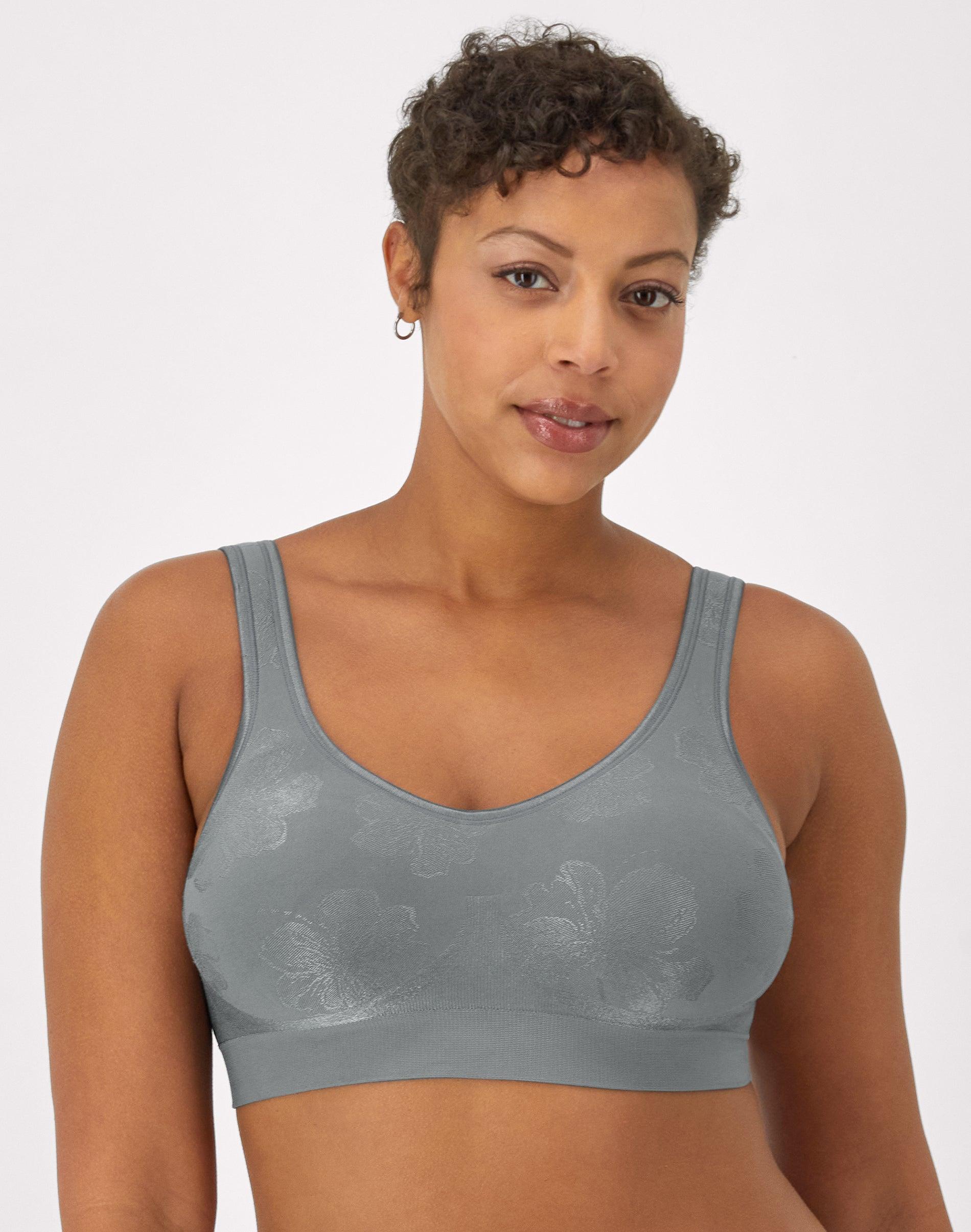bali comfort revolution comfortflex fit shaping wireless bra granite blue grey tropic s