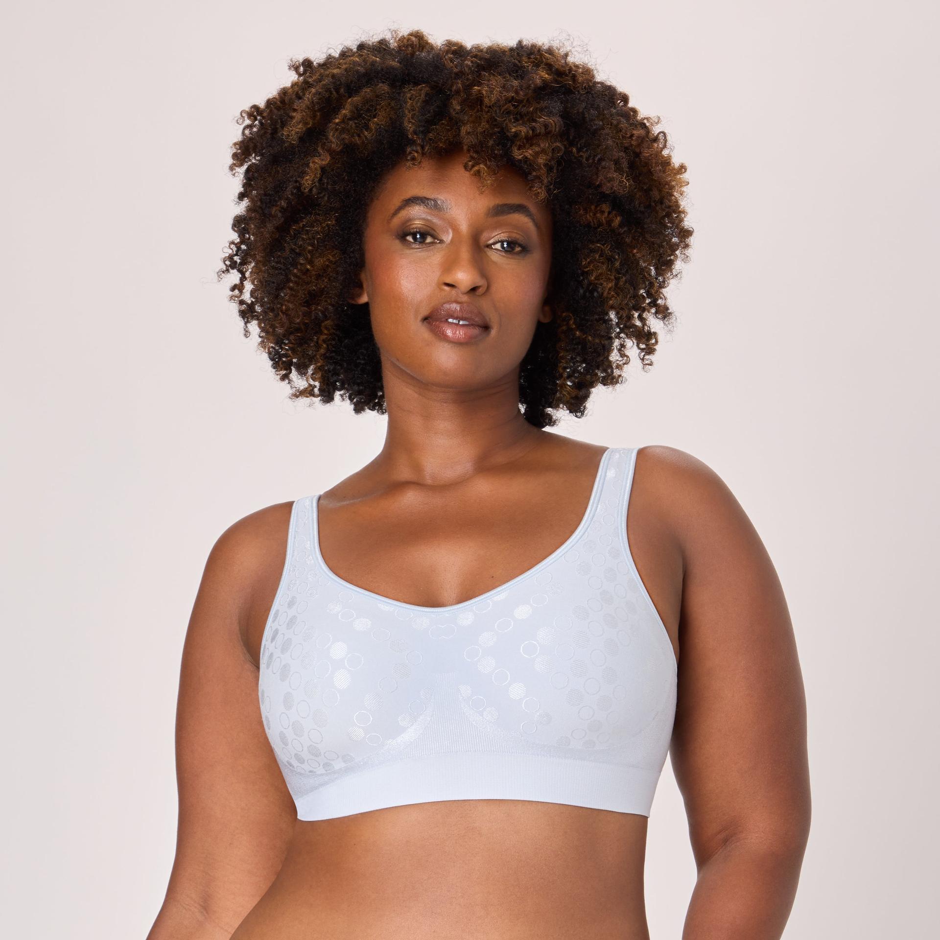 bali comfort revolution comfortflex fit shaping wireless bra salty pepper grey dot s