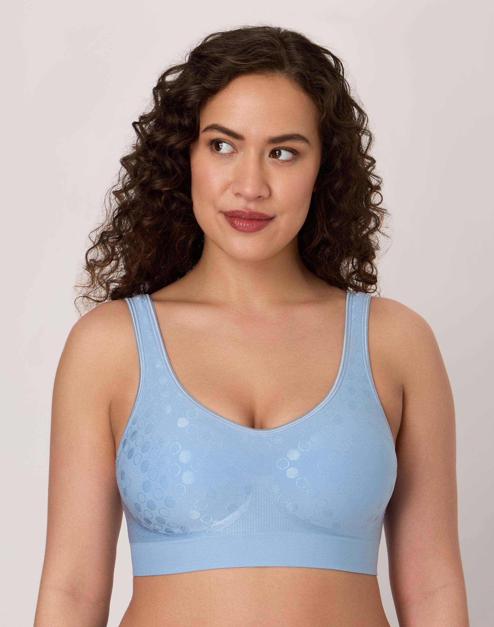 bali comfort revolution comfortflex fit shaping wireless bra upstate blue dot m