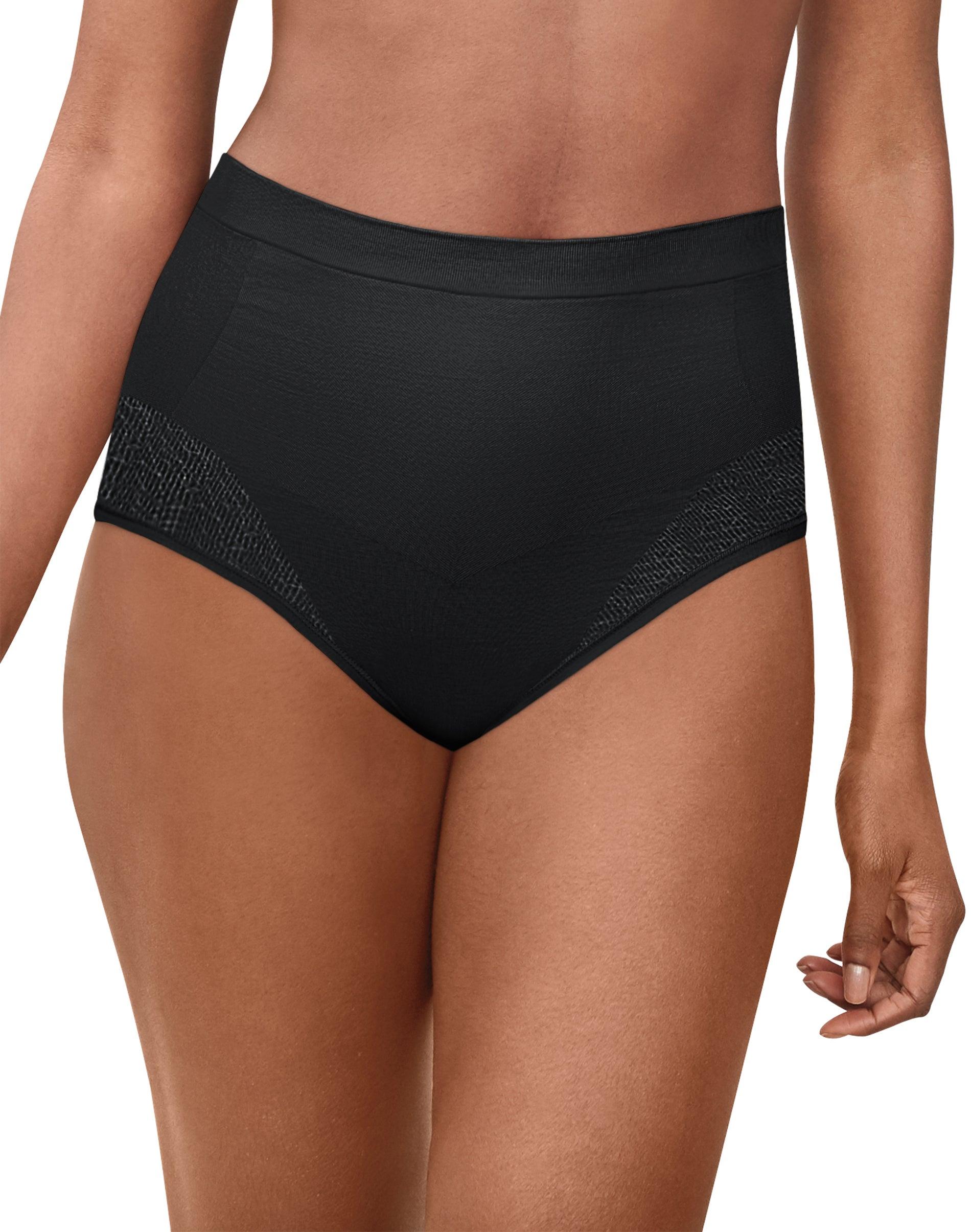 bali comfort revolution firm control brief, 2-pack nude/black m women's