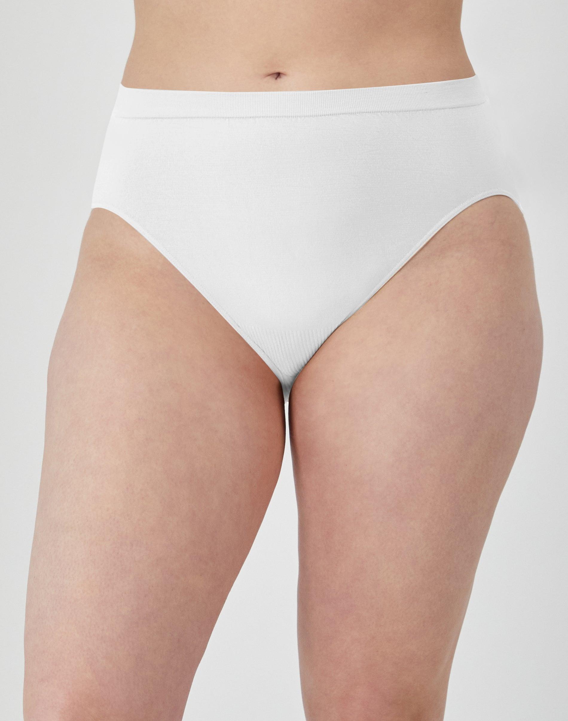 bali comfort revolution hi cut brief white 6/7 women's