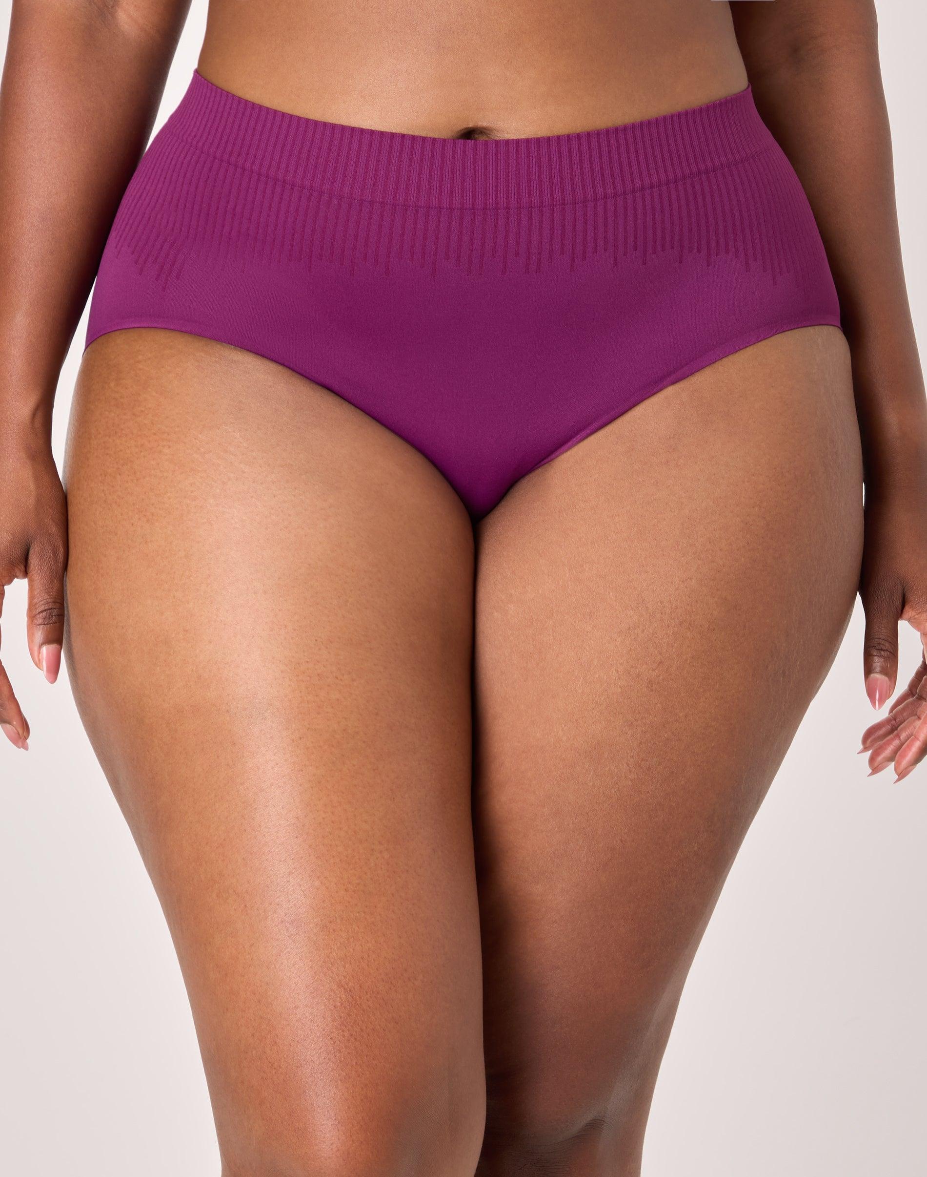 bali comfort revolution modern seamless brief, 3-pack lilacwsh/autmorchid/saltypepgr 5