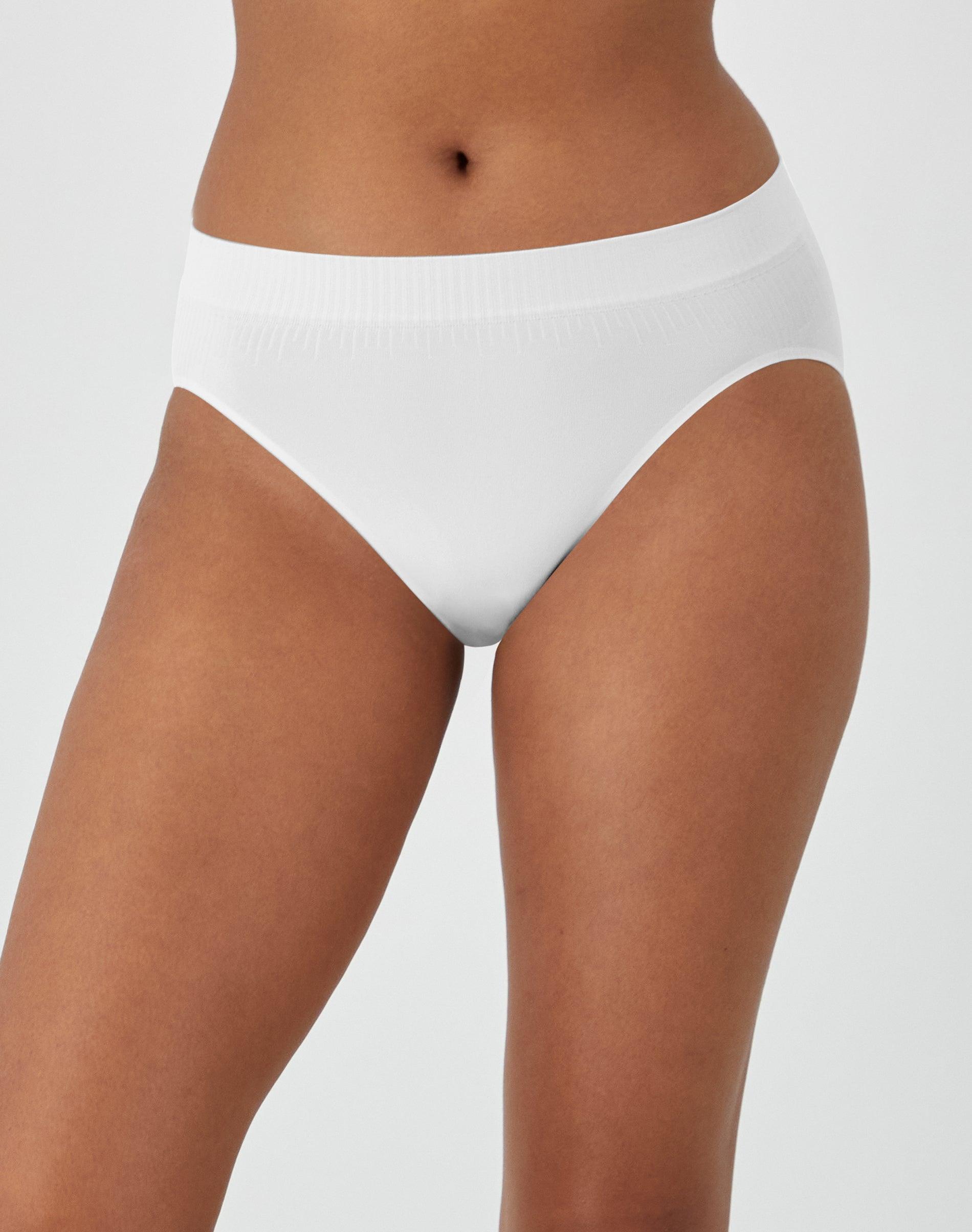bali comfort revolution modern seamless hi-cut panty white 5 women's