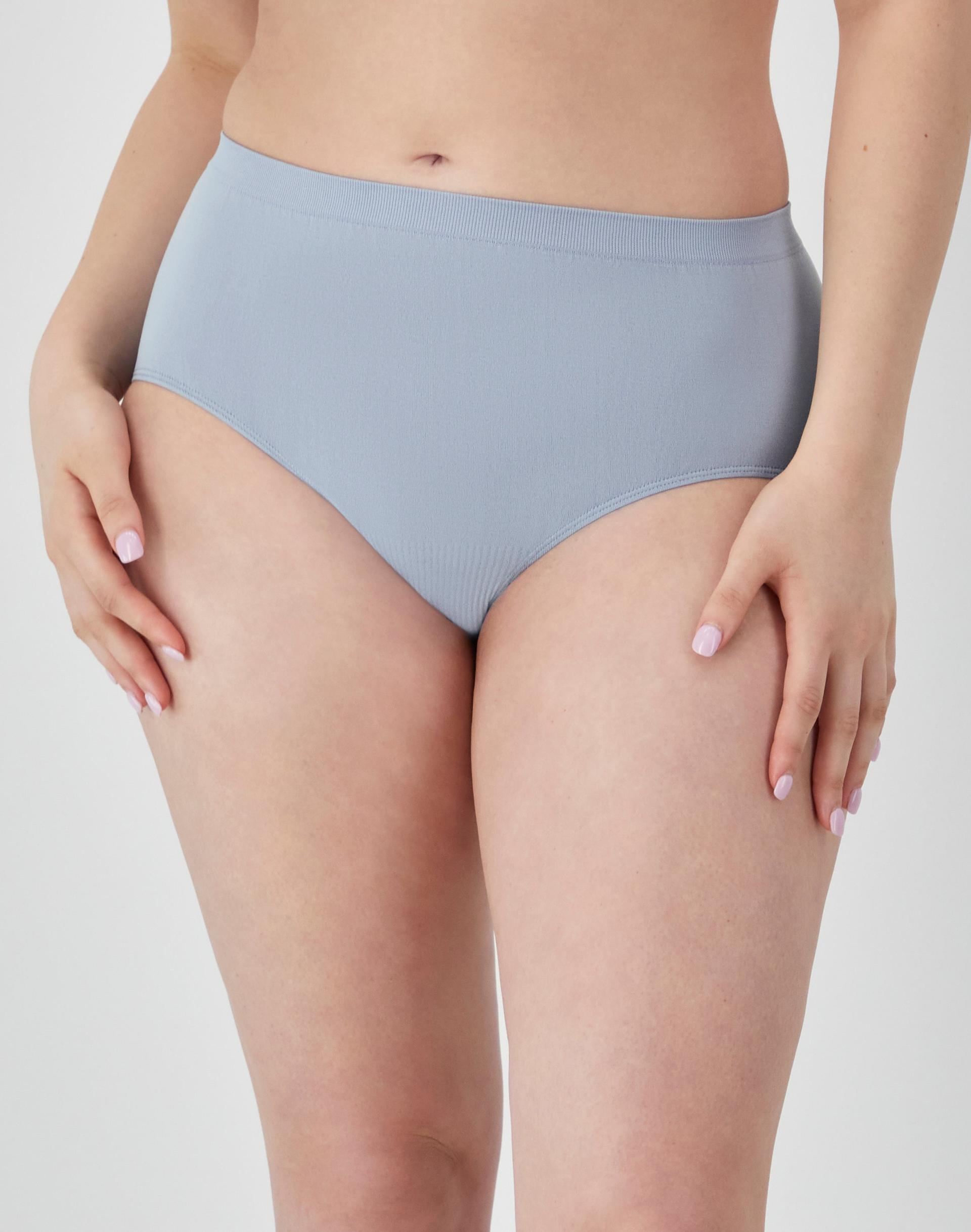 bali comfort revolution seamless brief silver satin 6/7 women's