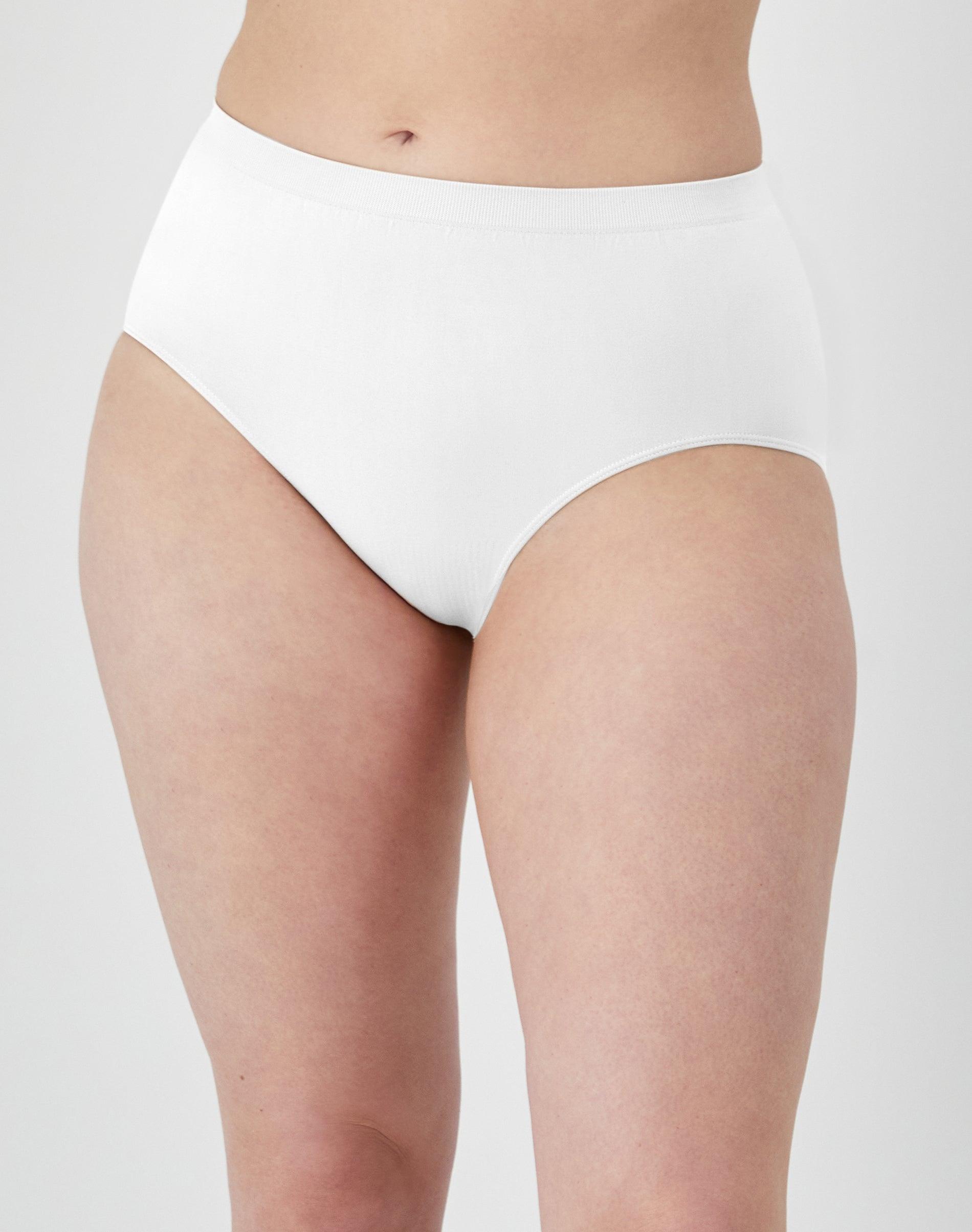 bali comfort revolution seamless brief white 6/7 women's