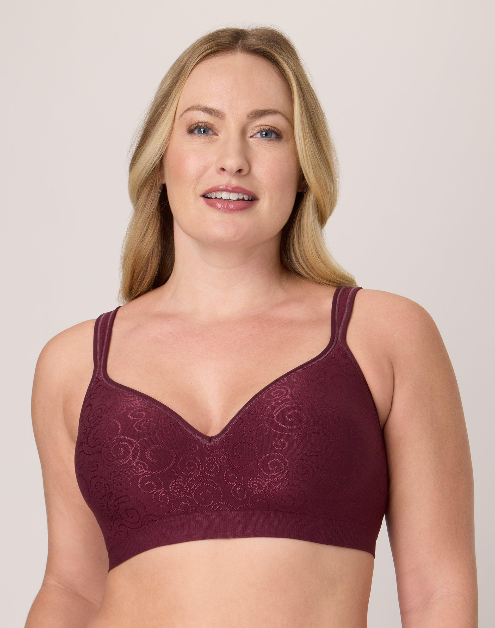 bali comfort revolution wireless bra midnight rouge swirl 36b