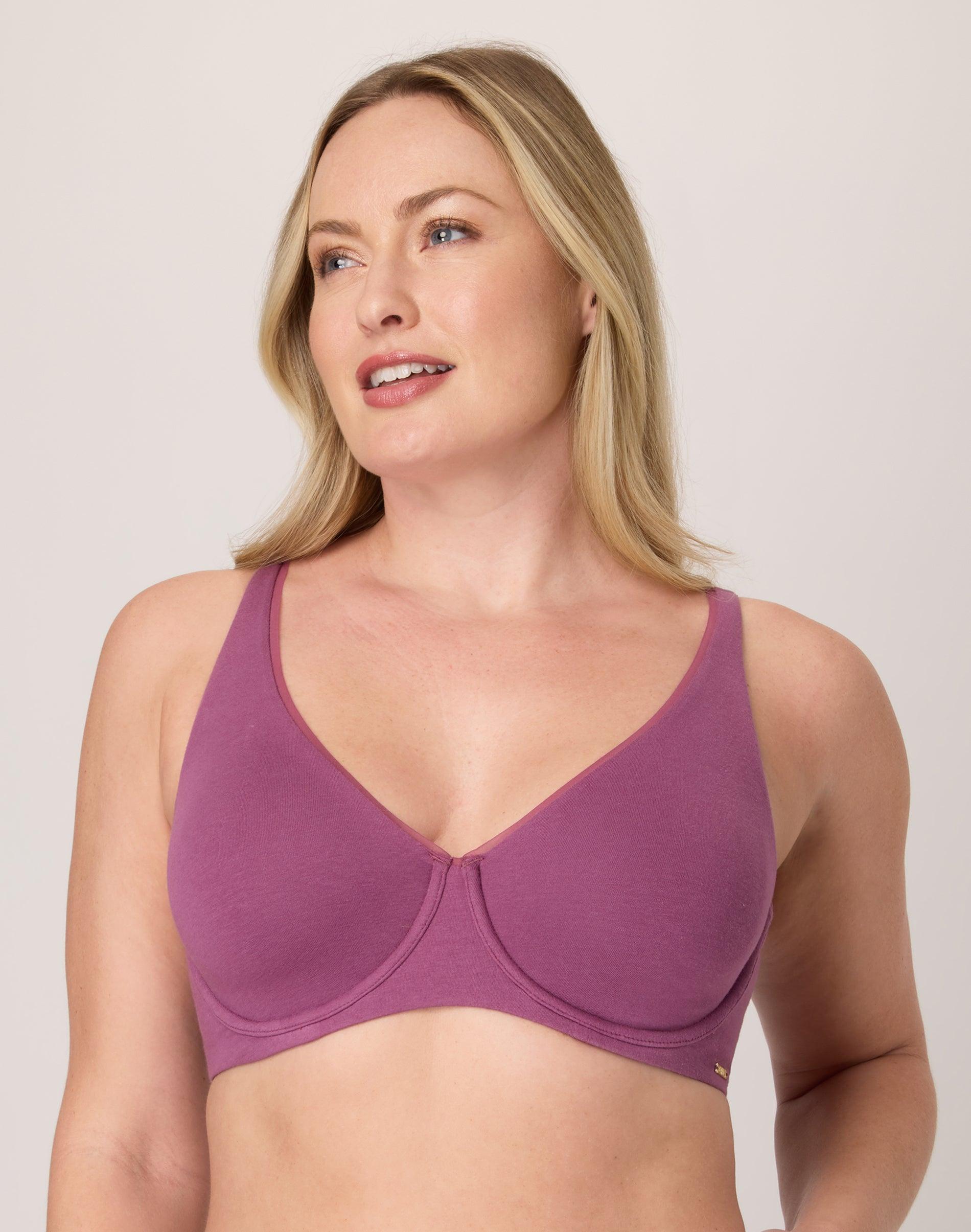 bali cotton collection 2-ply underwire bra mauve mood 36c