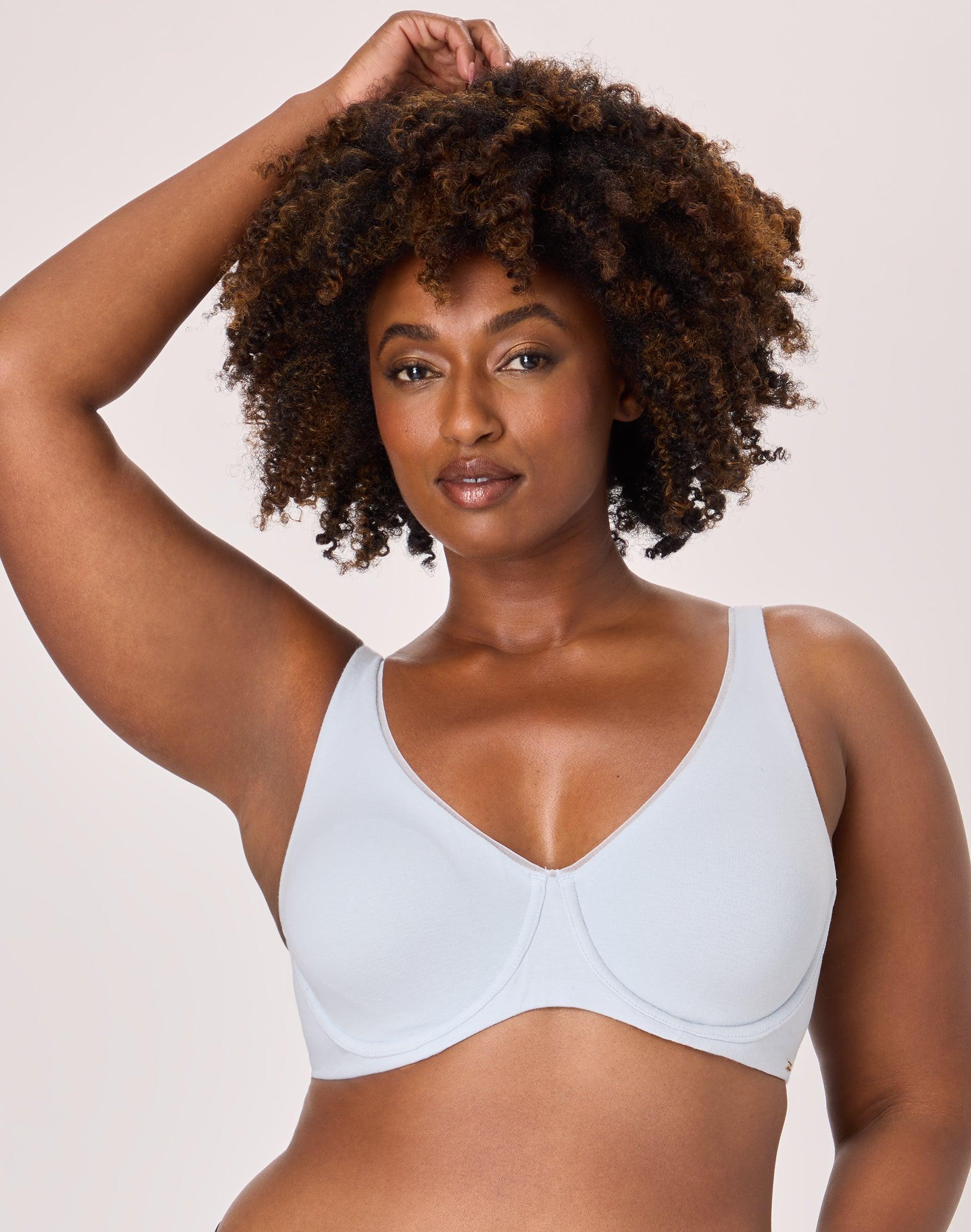 bali cotton collection 2-ply underwire bra salty pepper grey 36c