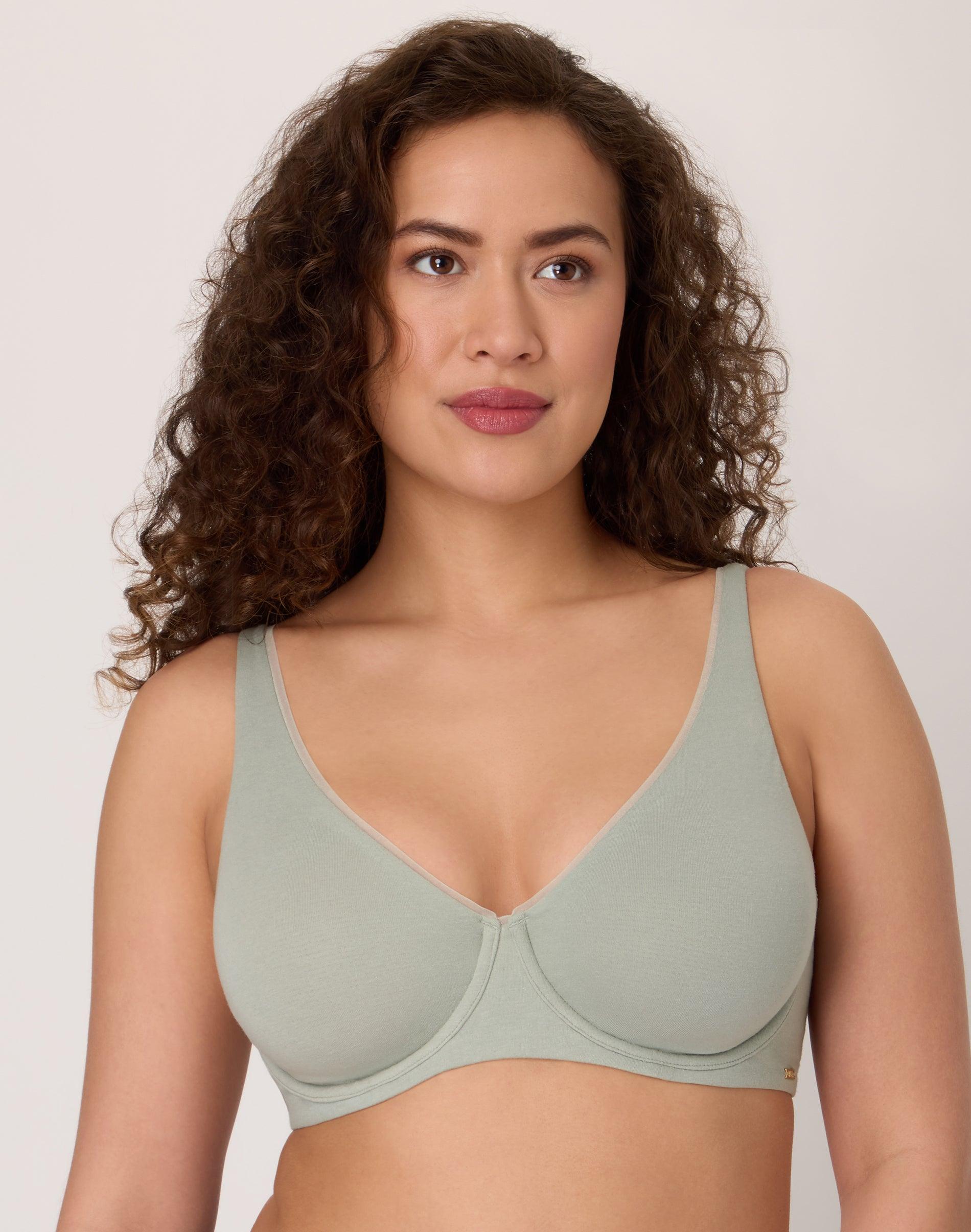 bali cotton collection 2-ply underwire bra seagrass green 36c