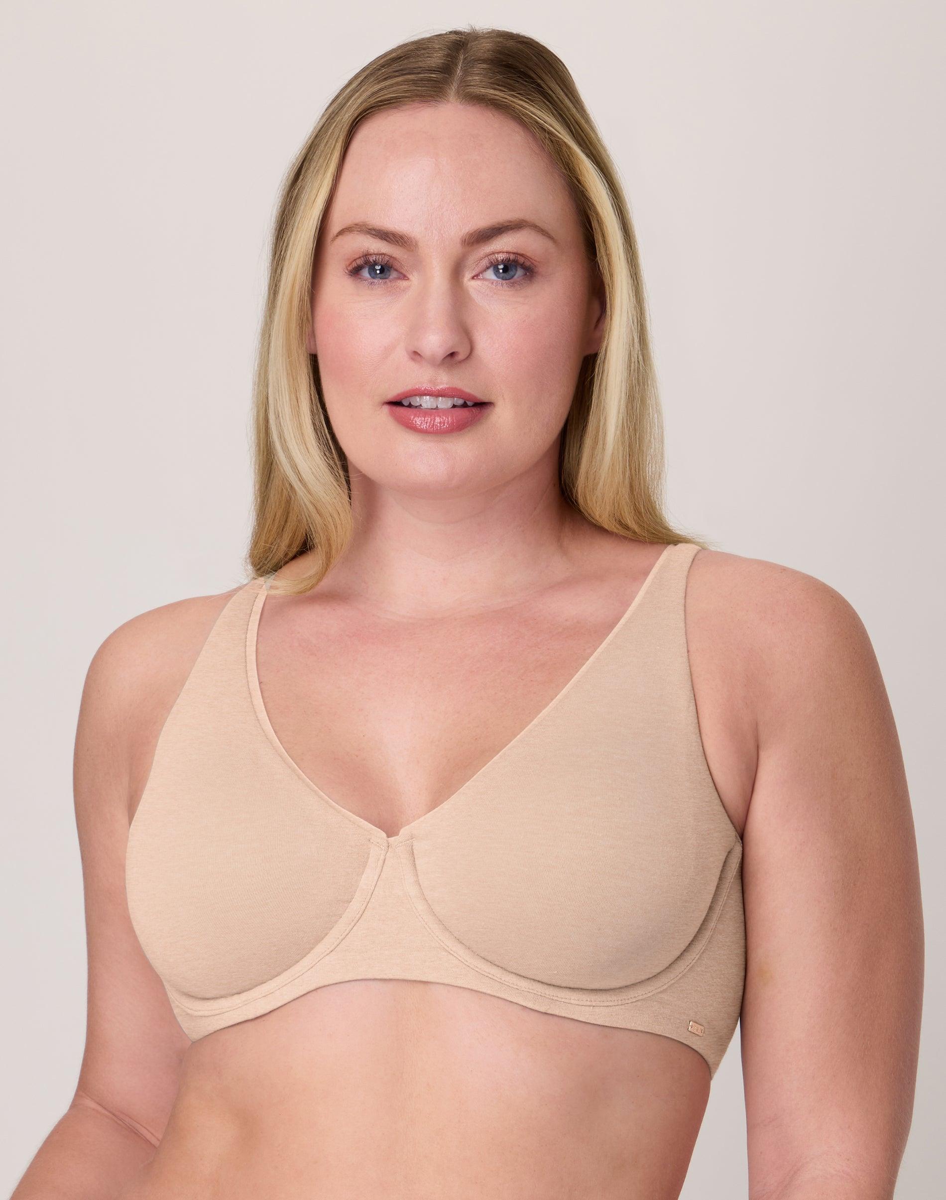 bali cotton collection 2-ply underwire bra tropical sands heather 34c