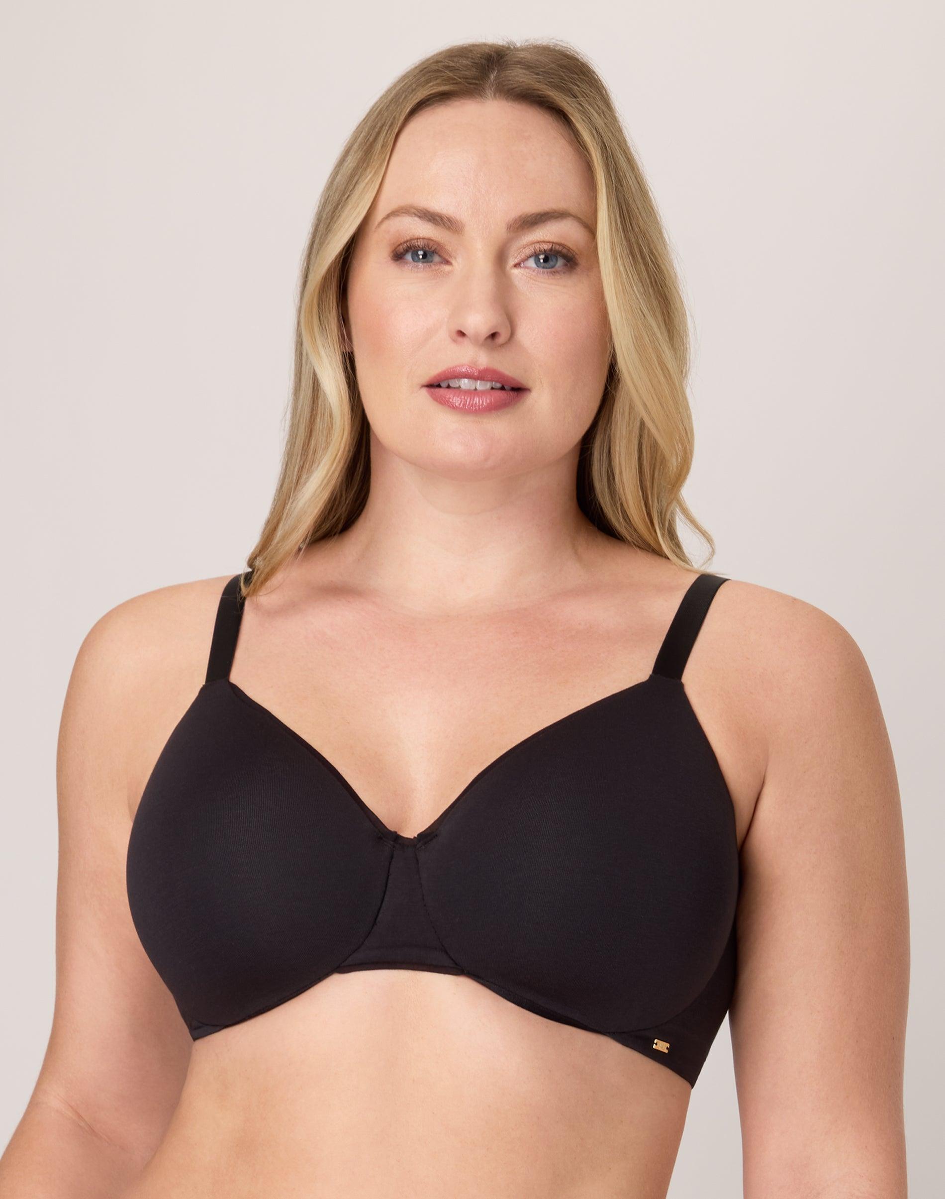 bali cotton collection underwire t-shirt bra black 34c