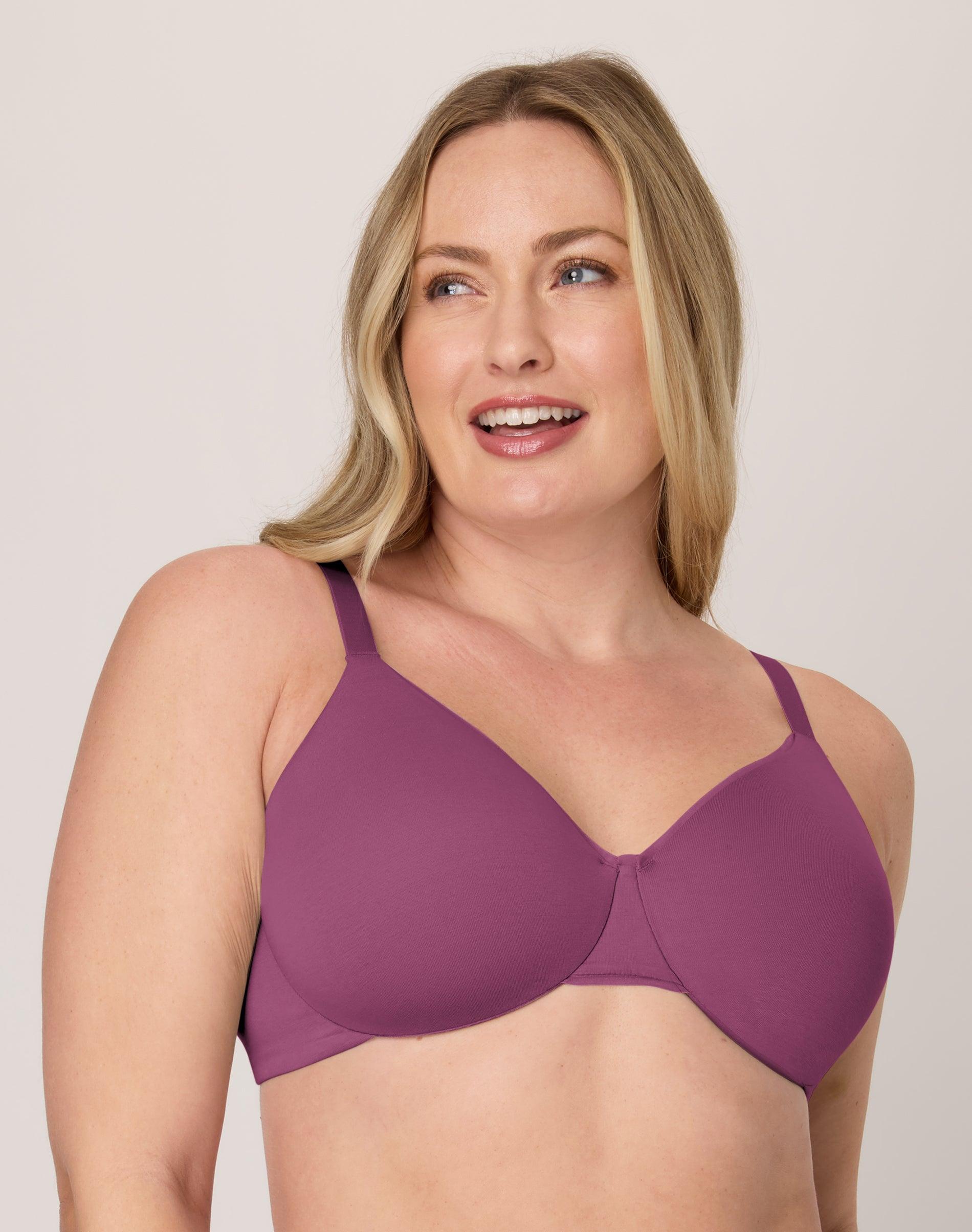 bali cotton collection underwire t-shirt bra mauve mood 36c