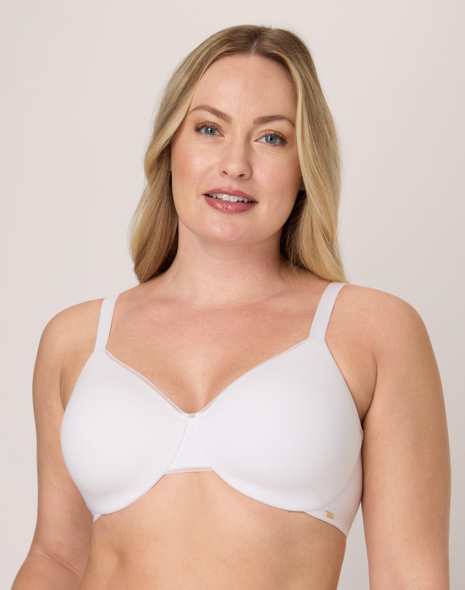 bali cotton collection underwire t-shirt bra white 34c women's