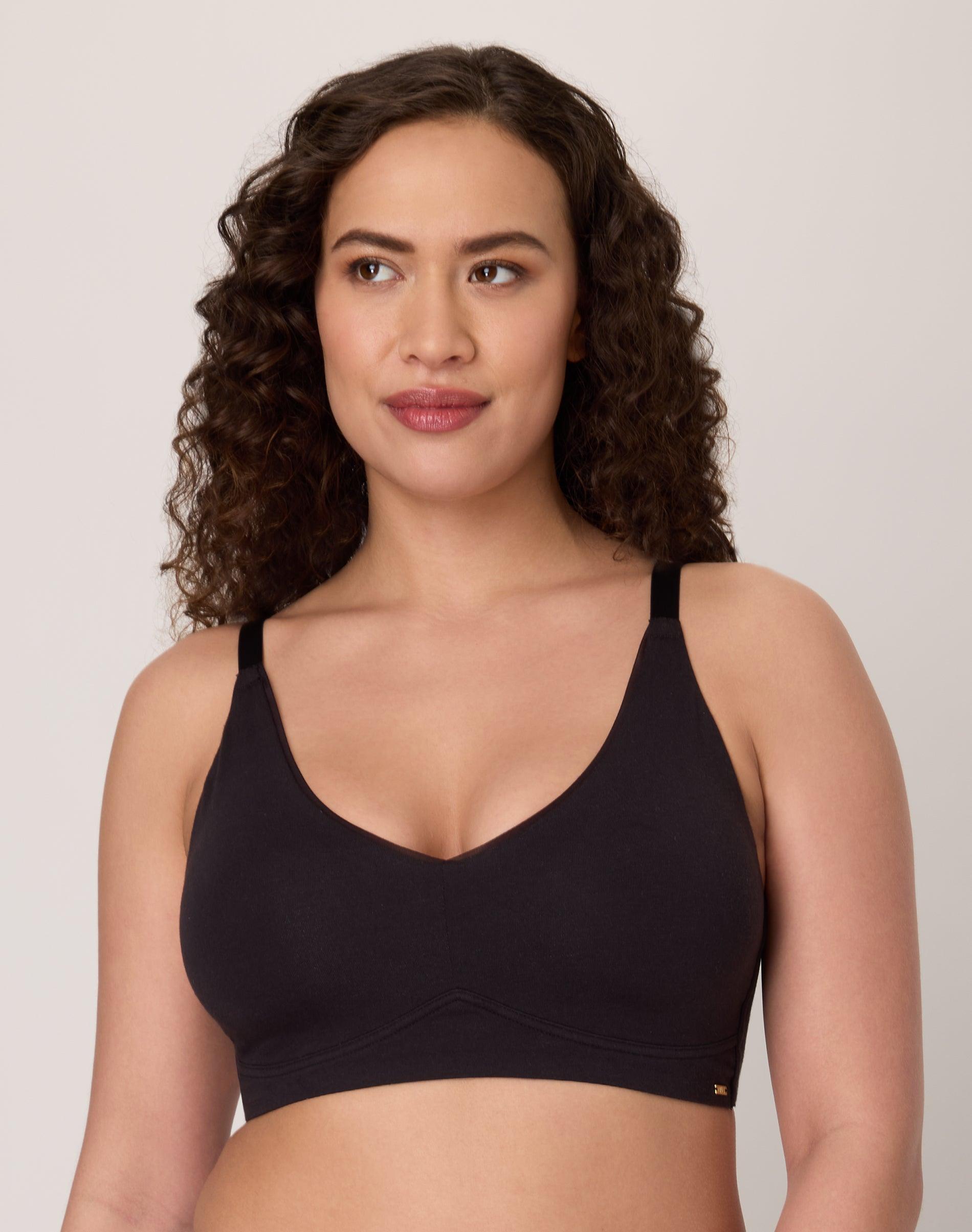 bali cotton collection wireless bra black s