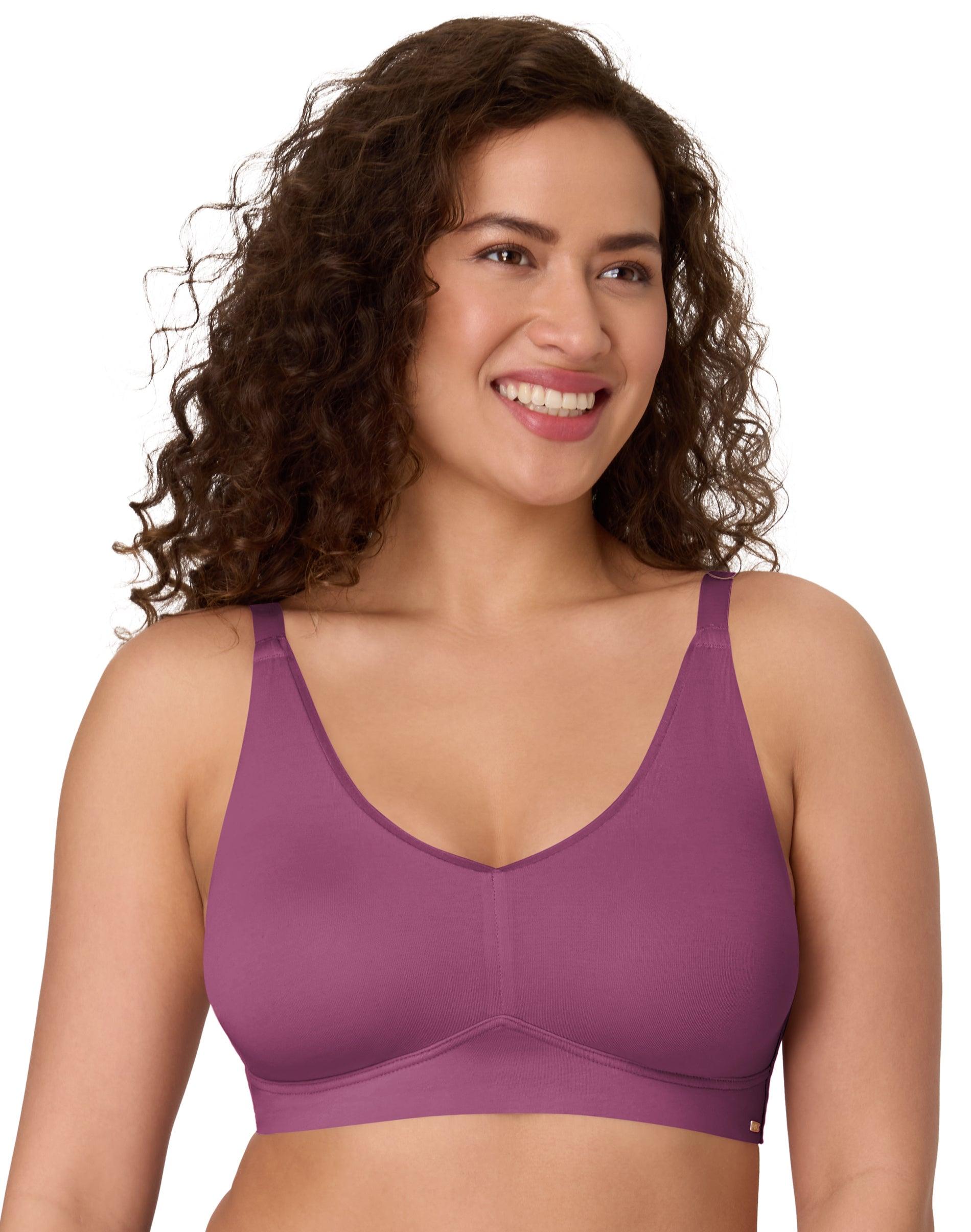 bali cotton collection wireless bra mauve mood m