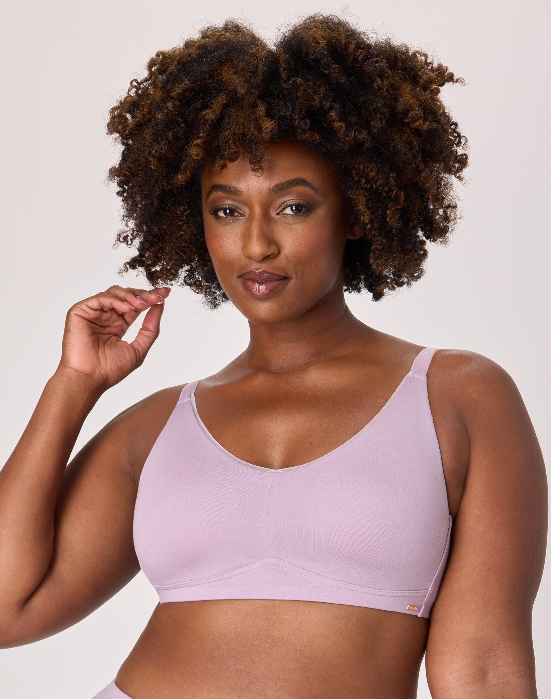 bali cotton collection wireless bra purple mauve s