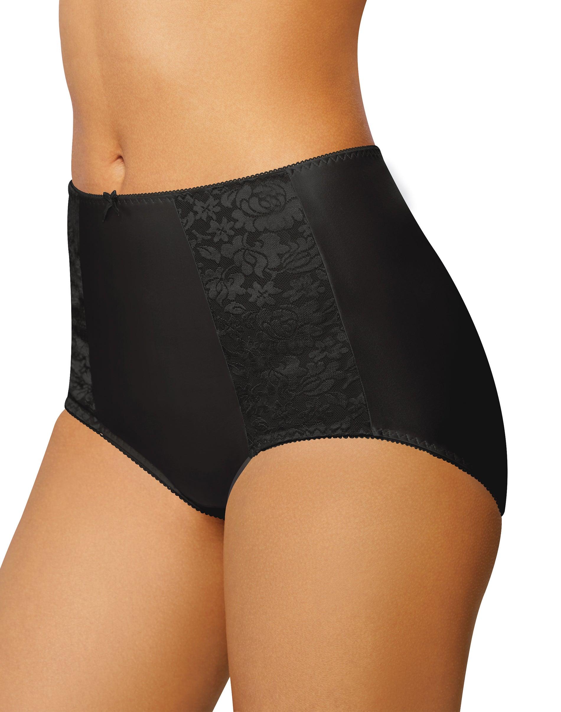 bali double support brief underwear, 3-pack black/soft taupe/soft taupe 6 women's