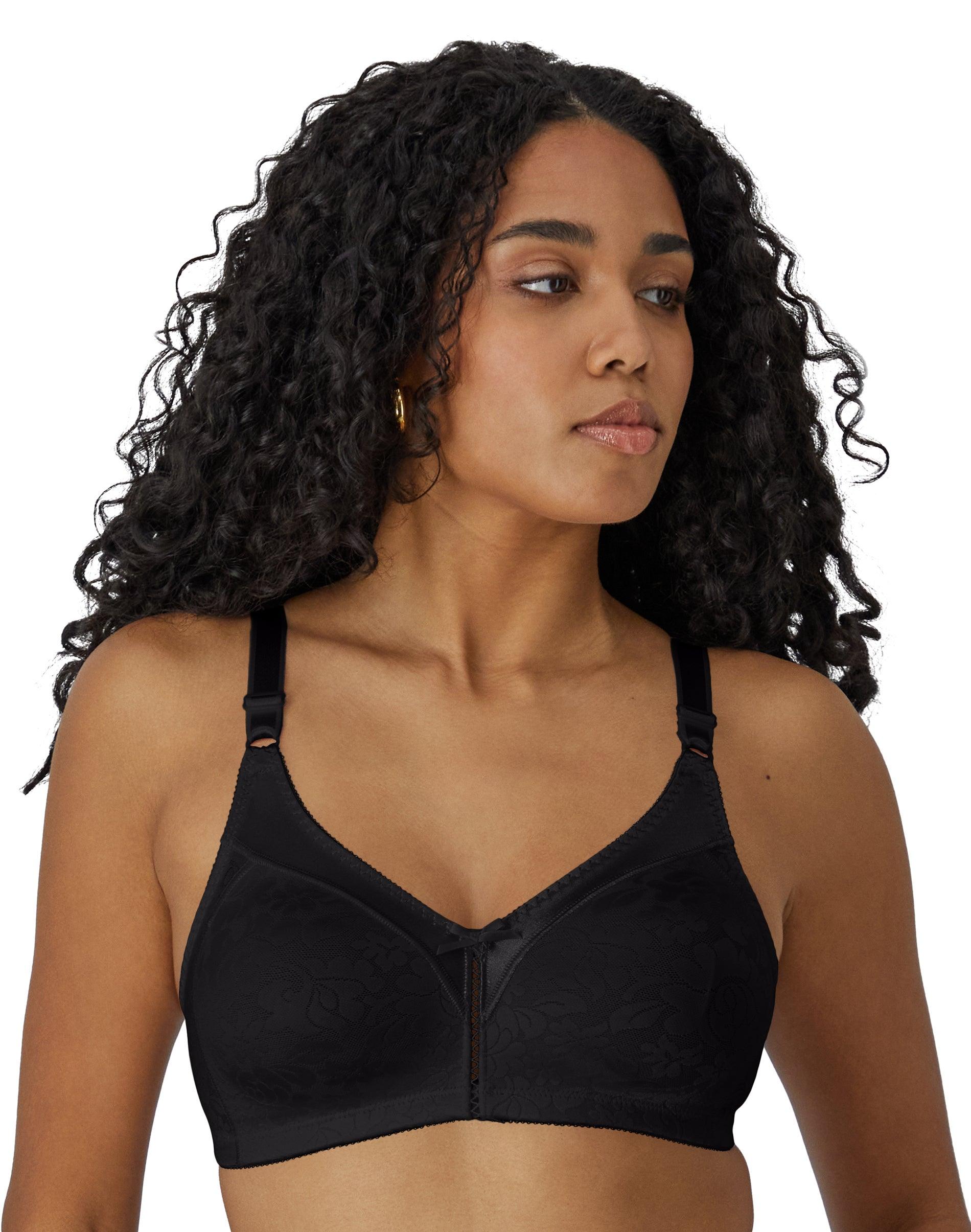 bali double support lace wireless bra black 34b