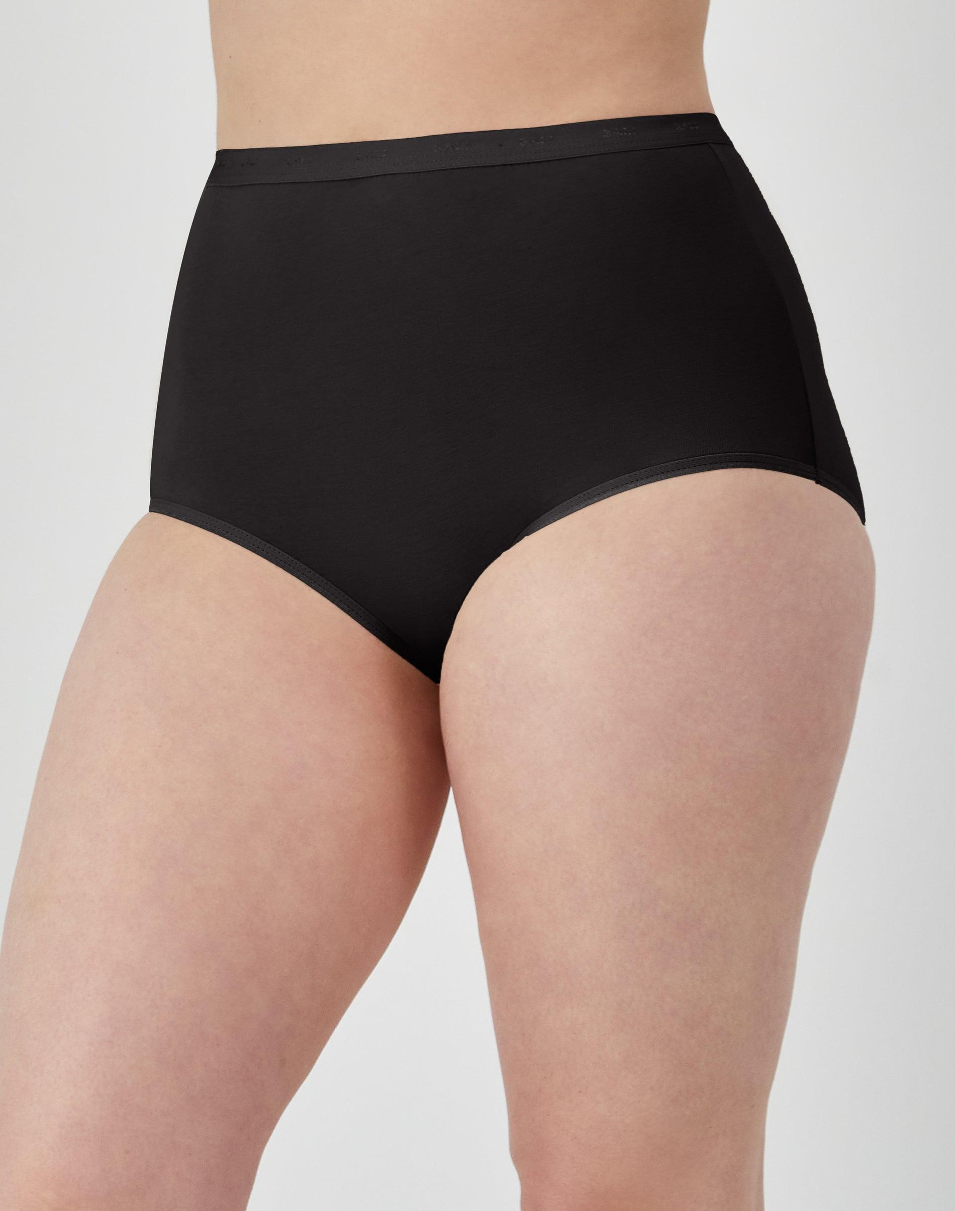 bali full-cut-fit stretch cotton brief black 6 women's