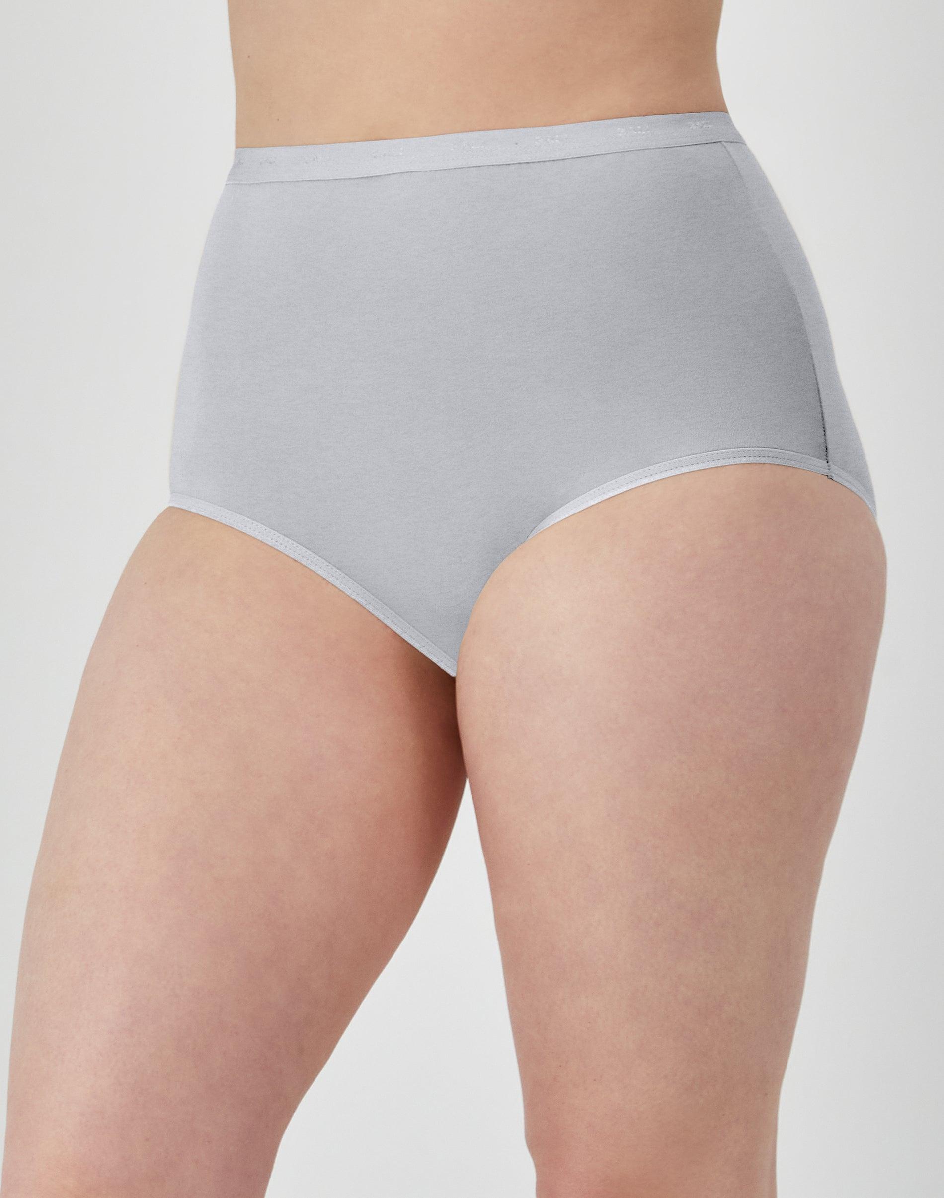 bali full-cut-fit stretch cotton brief grey sky heather 6 women's