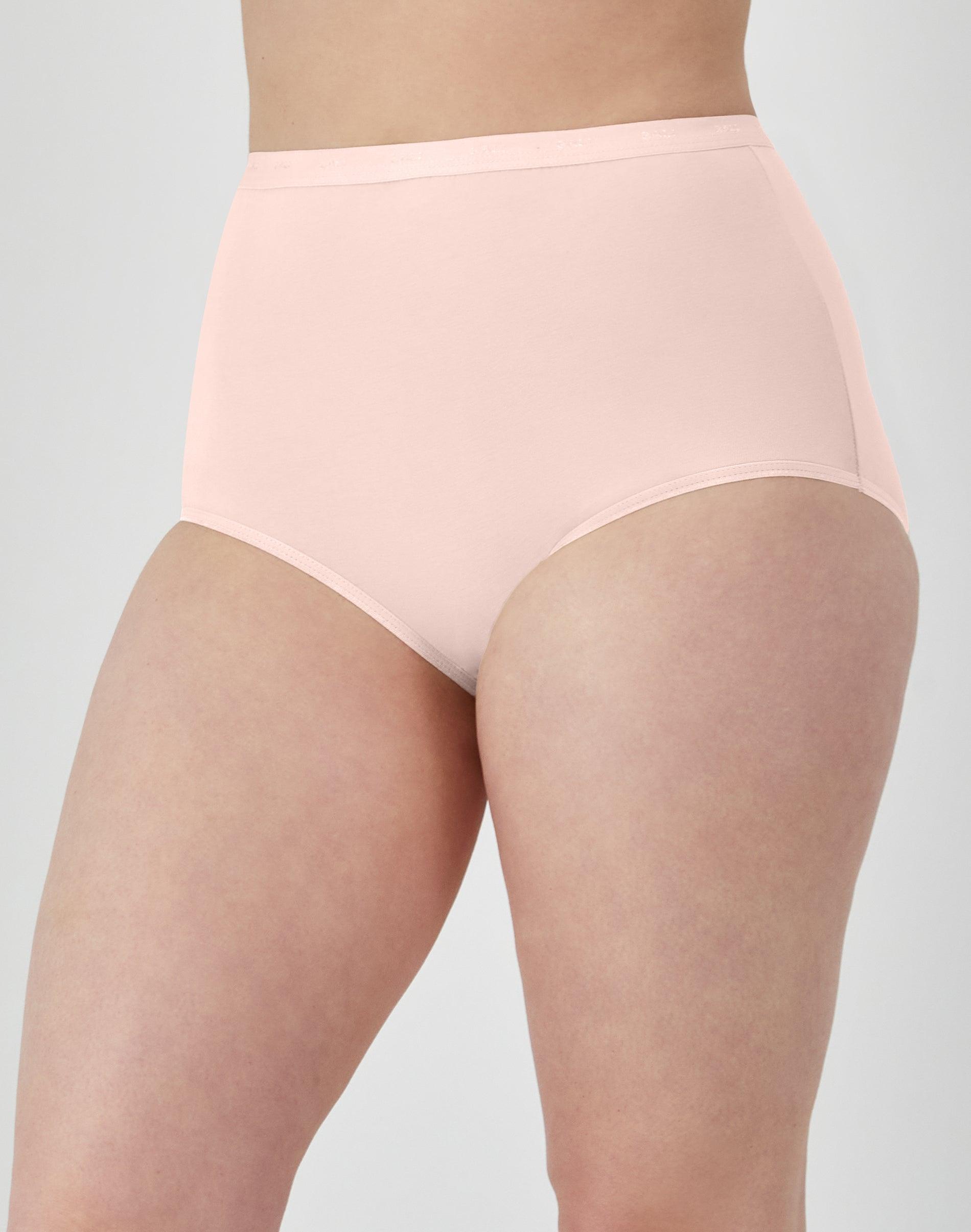 bali full-cut-fit stretch cotton brief silken pink 6 women's