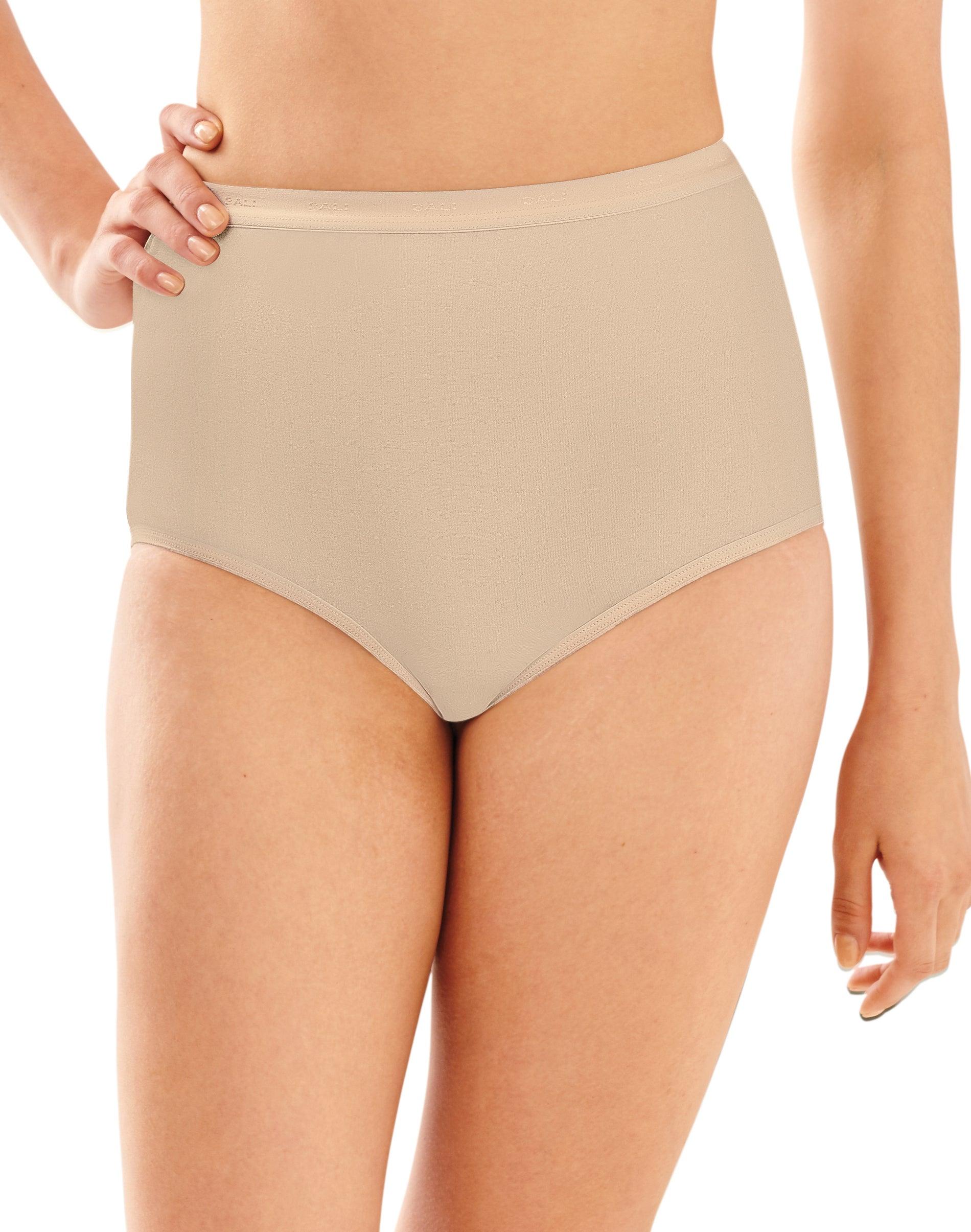 bali full-cut-fit stretch cotton brief soft taupe 6 women's