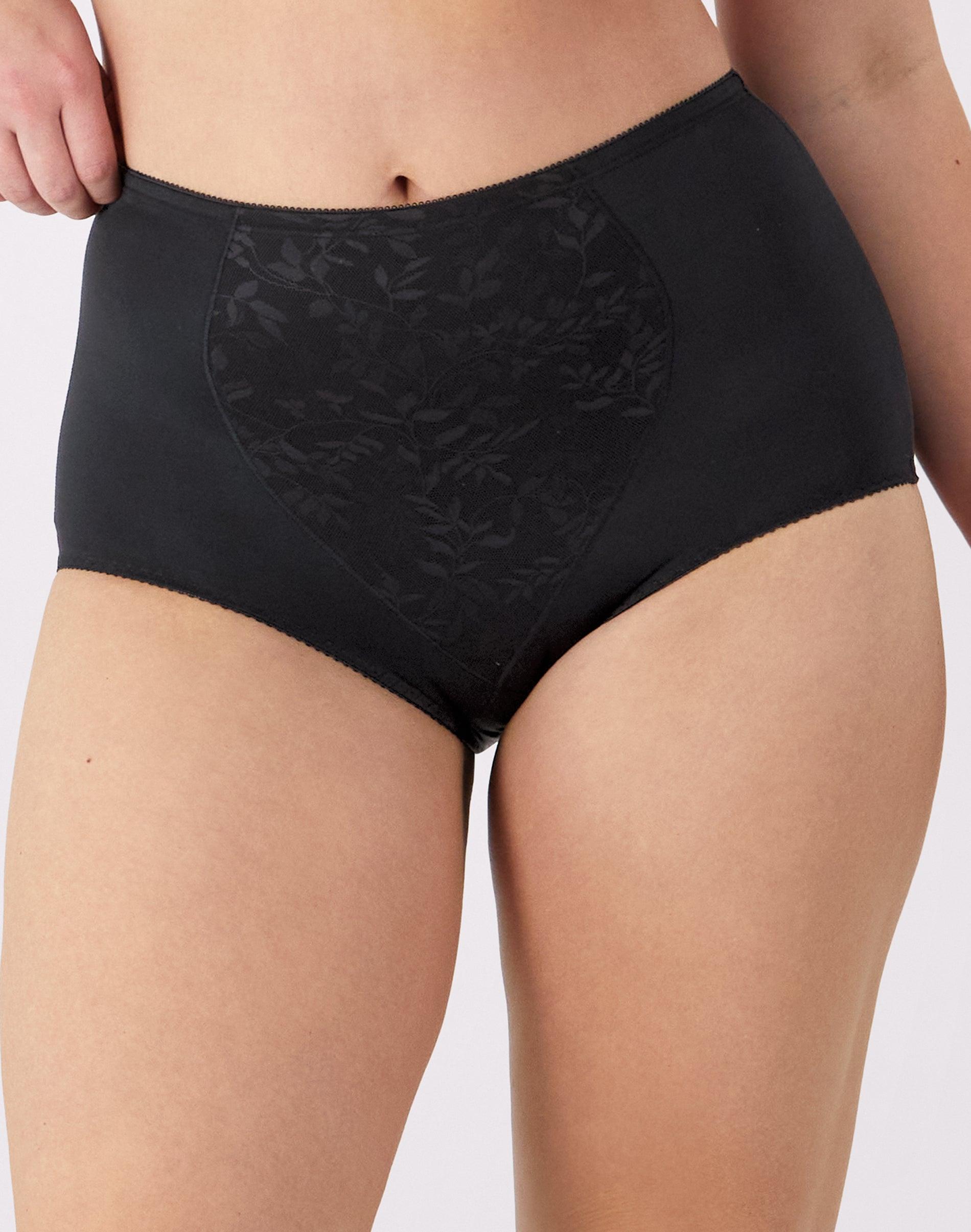 bali jacquard shaping brief, 2-pack black m women's