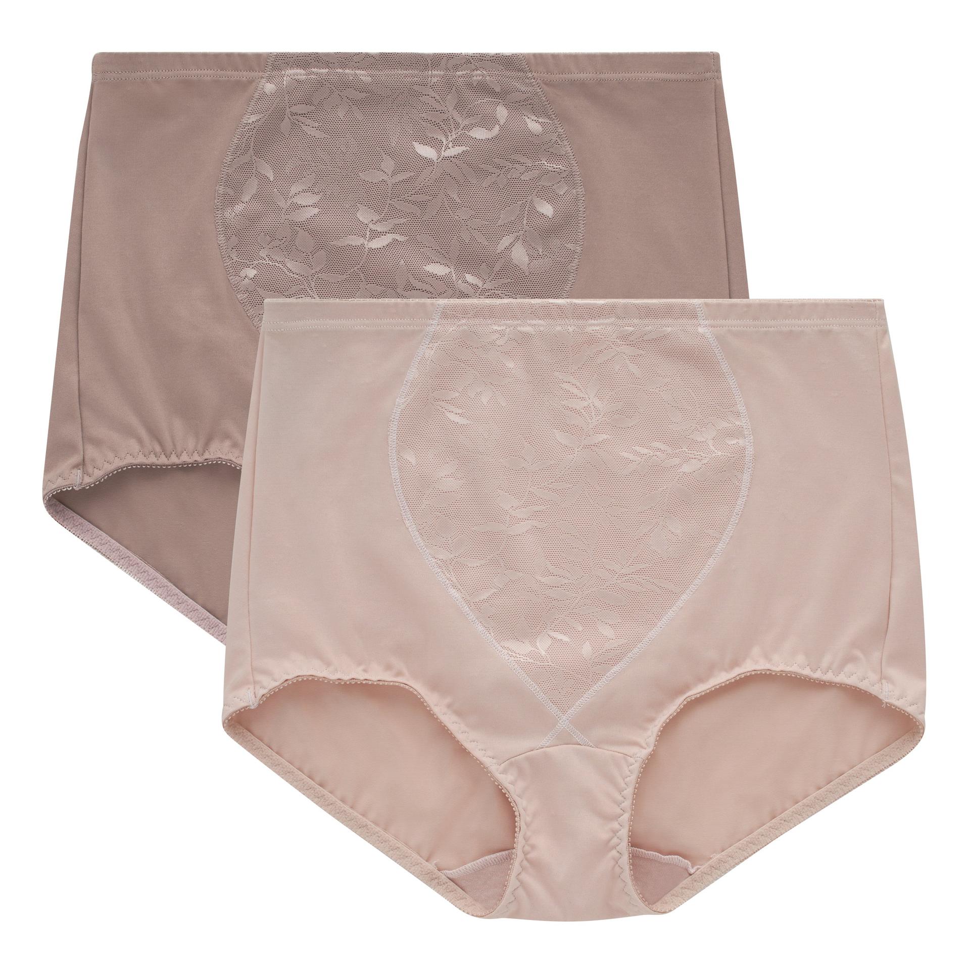 bali jacquard shaping brief, 2-pack sandshell jacquard/evening blush s women's