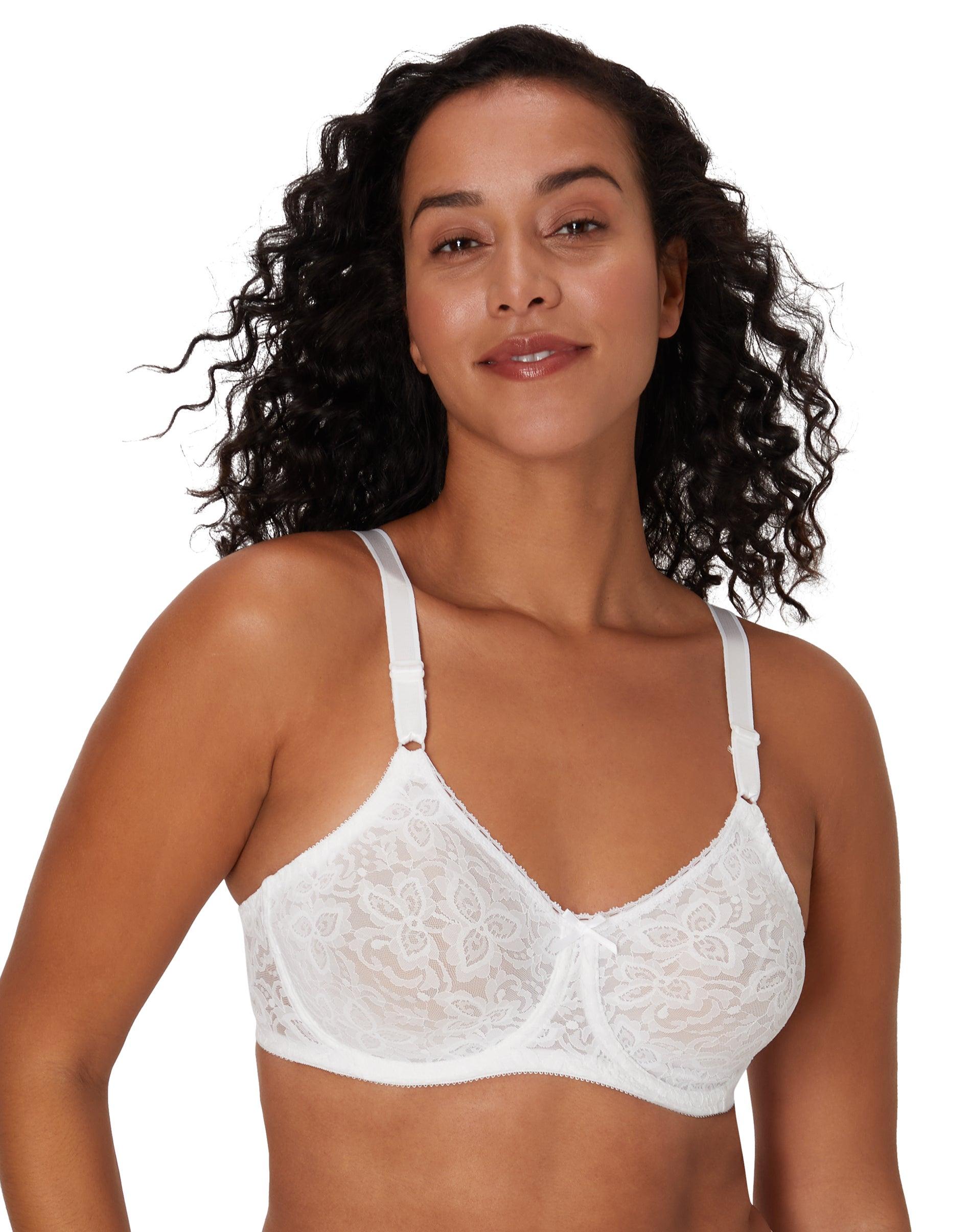 bali lace 'n smooth underwire bra white 34c women's