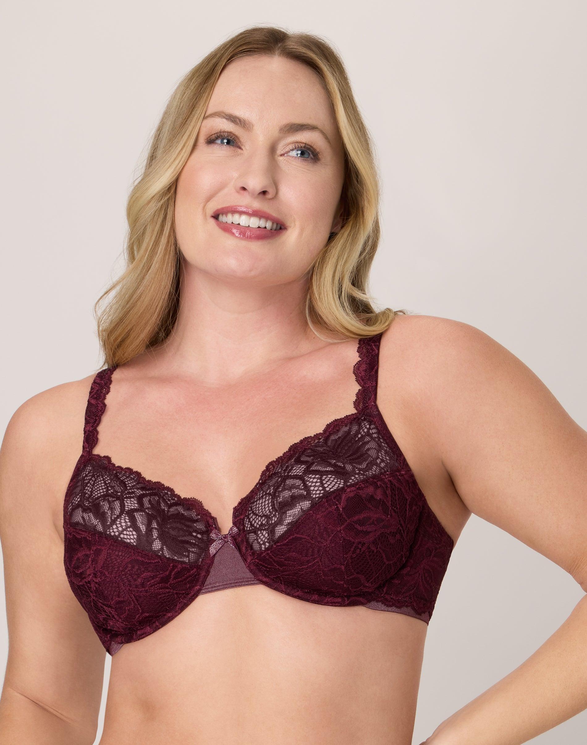bali lace desire underwire bra midnight rouge 36c