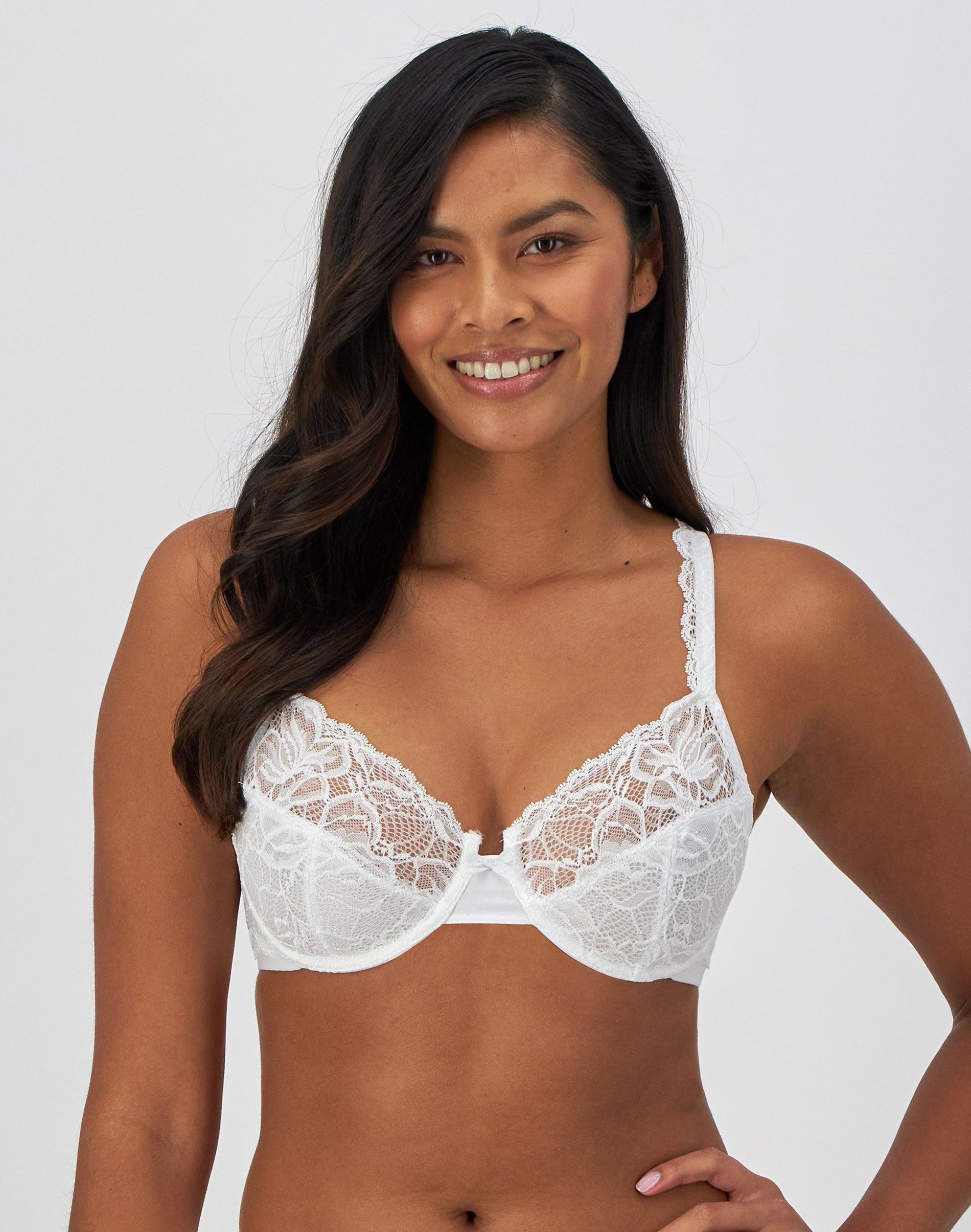 bali lace desire underwire bra white 34b