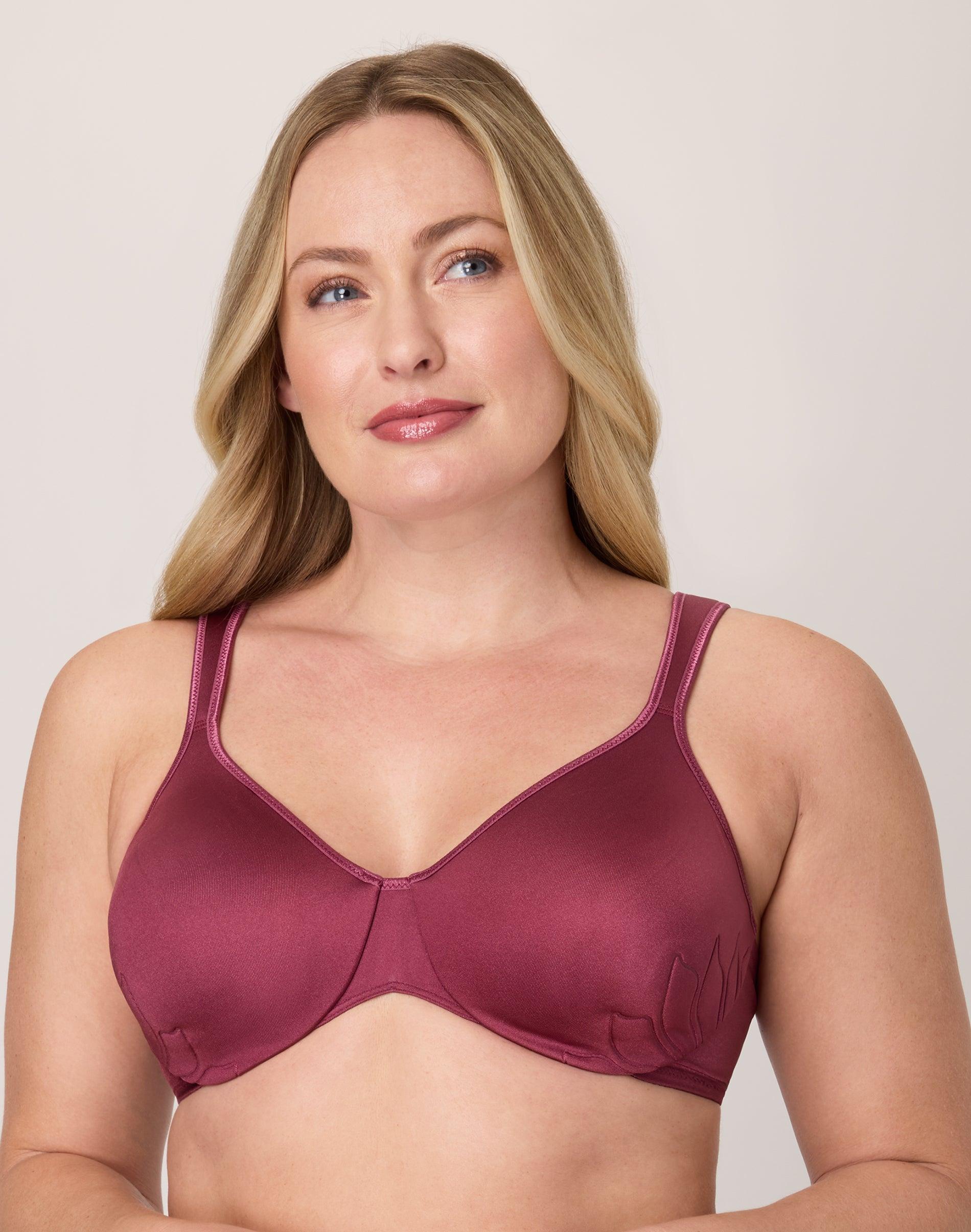 bali live it up push-up bra, underwire, cushioned mauve mood 36c