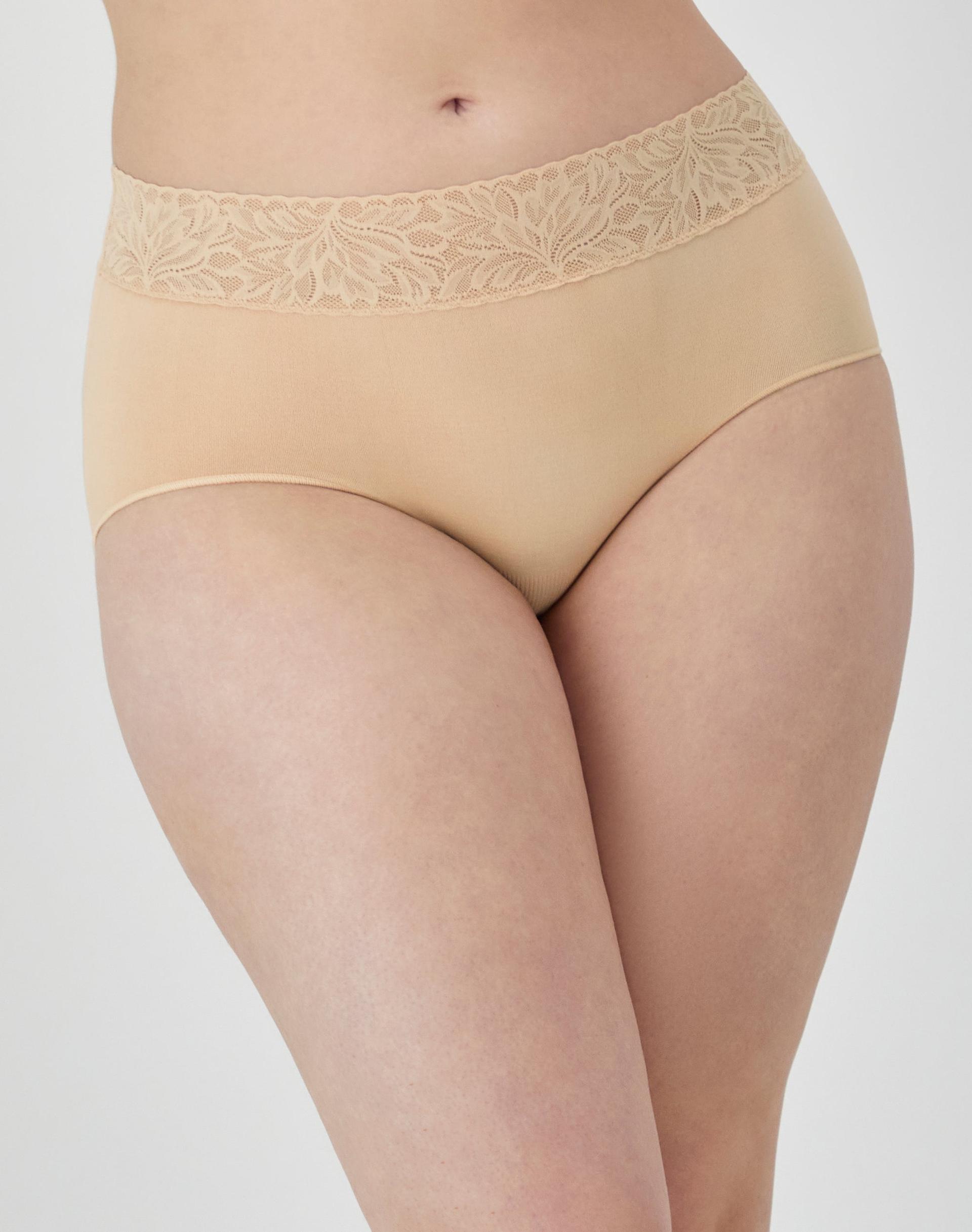 bali modern seamless lace trim brief underwear almond 5 women's