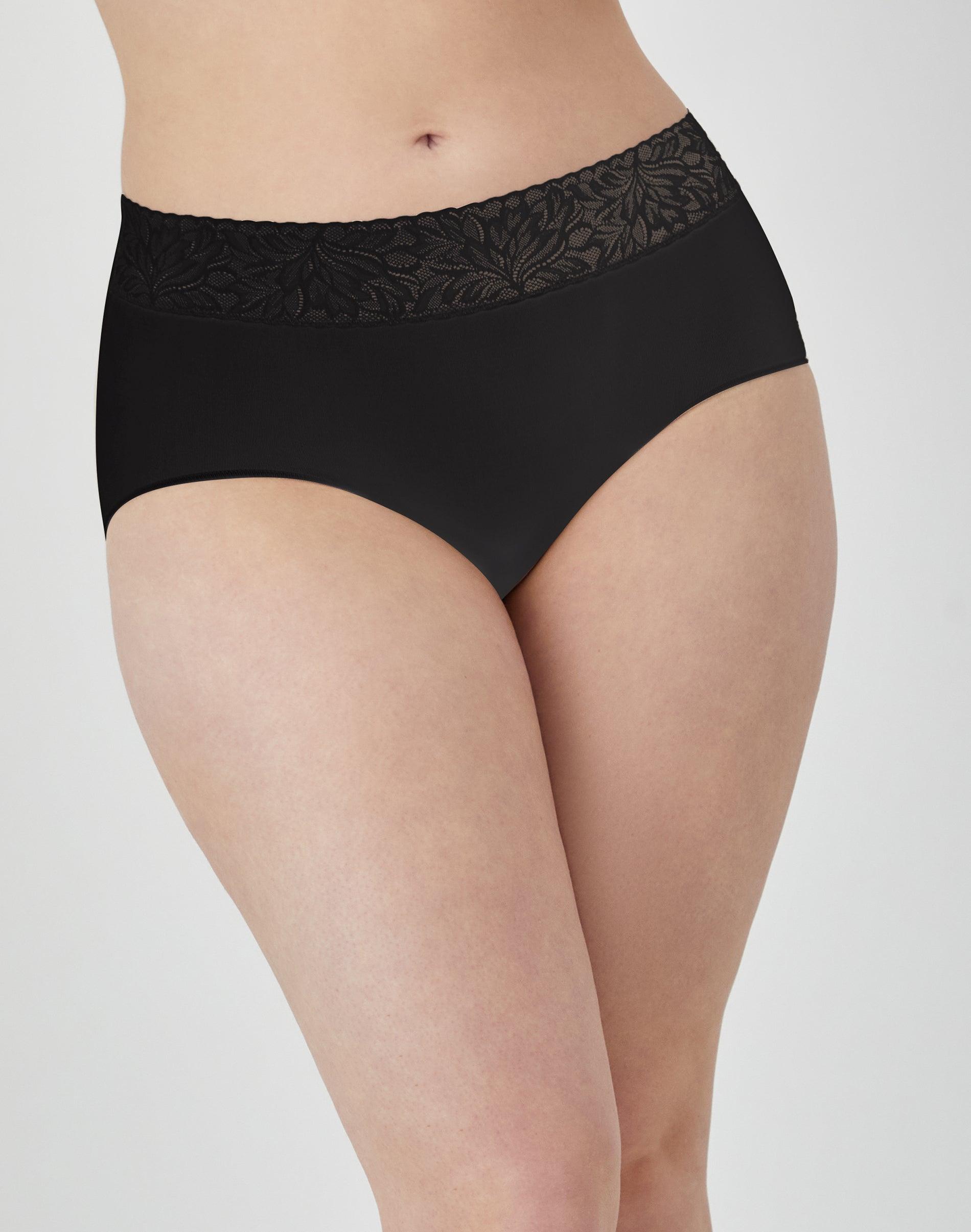 bali modern seamless lace trim brief underwear black 5 women's