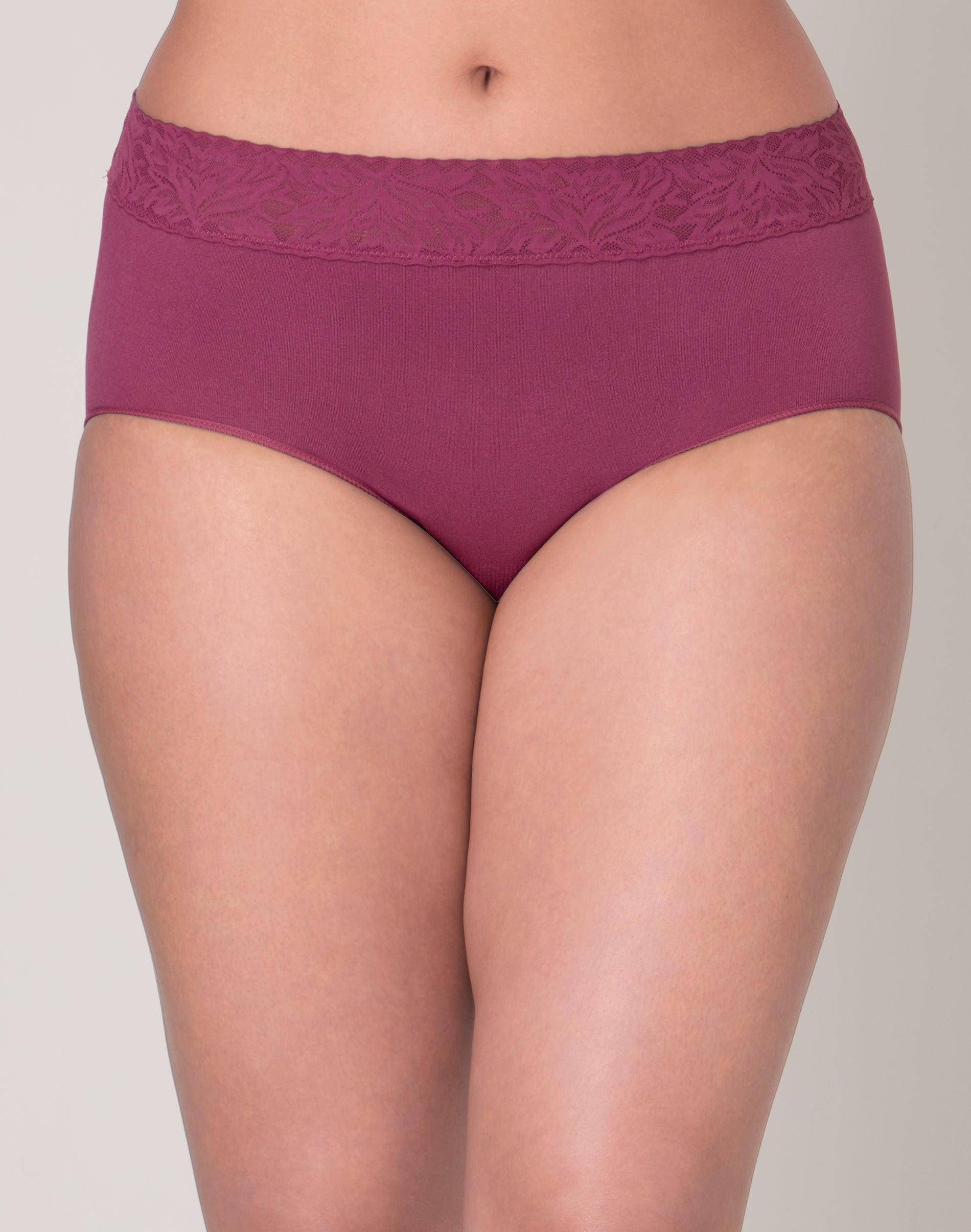bali modern seamless lace trim brief underwear mauve mood 5 women's