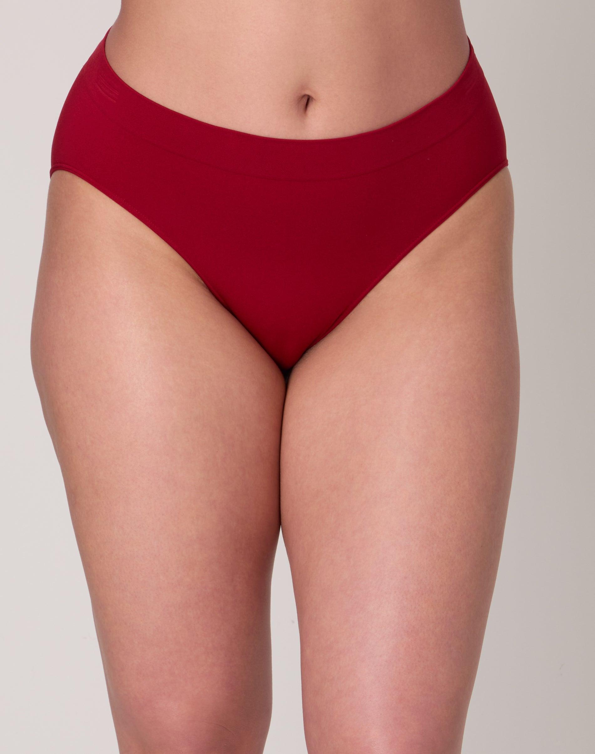bali one smooth u all-around smoothing hi-cut panty rosy red 6 women's