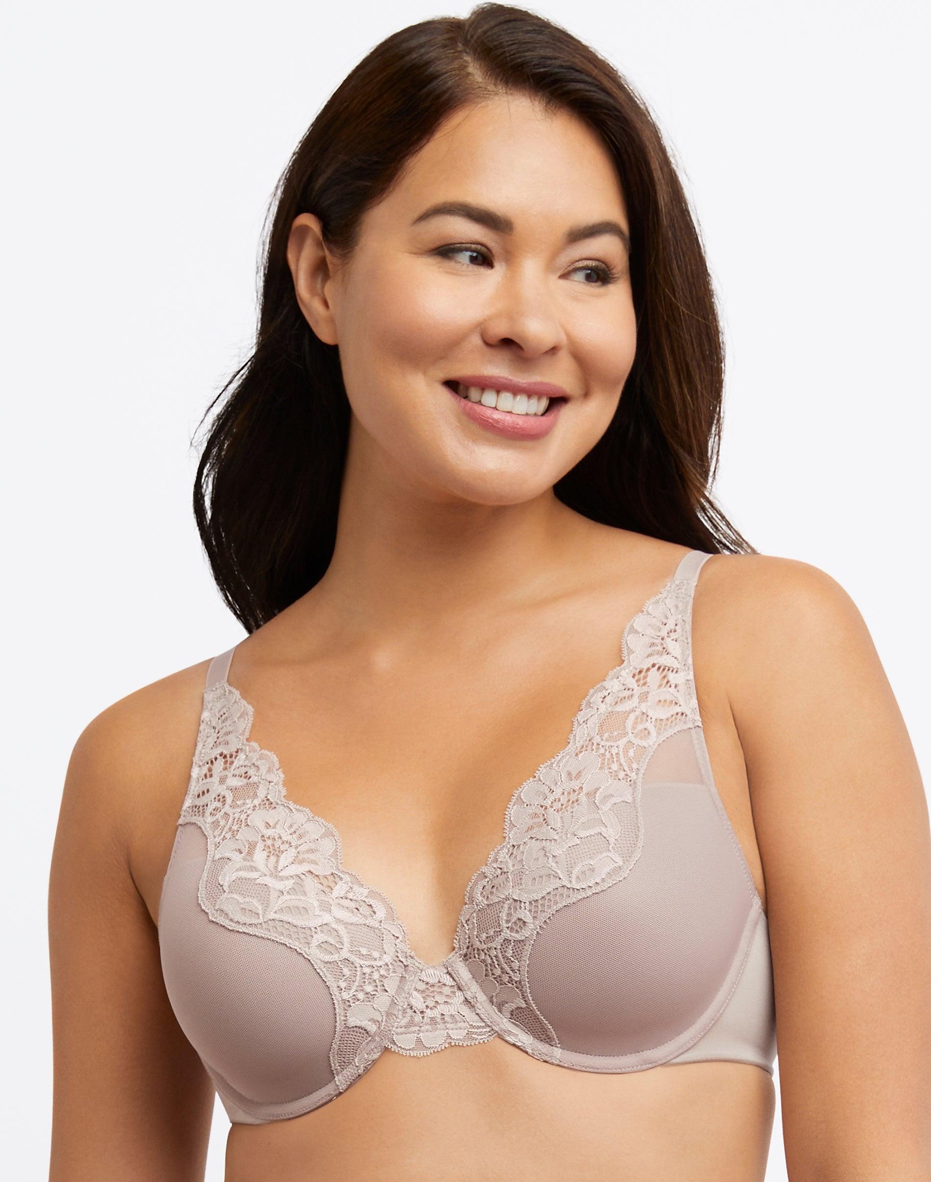 bali one smooth u comfort stretch lace underwire bra evening blush 36b