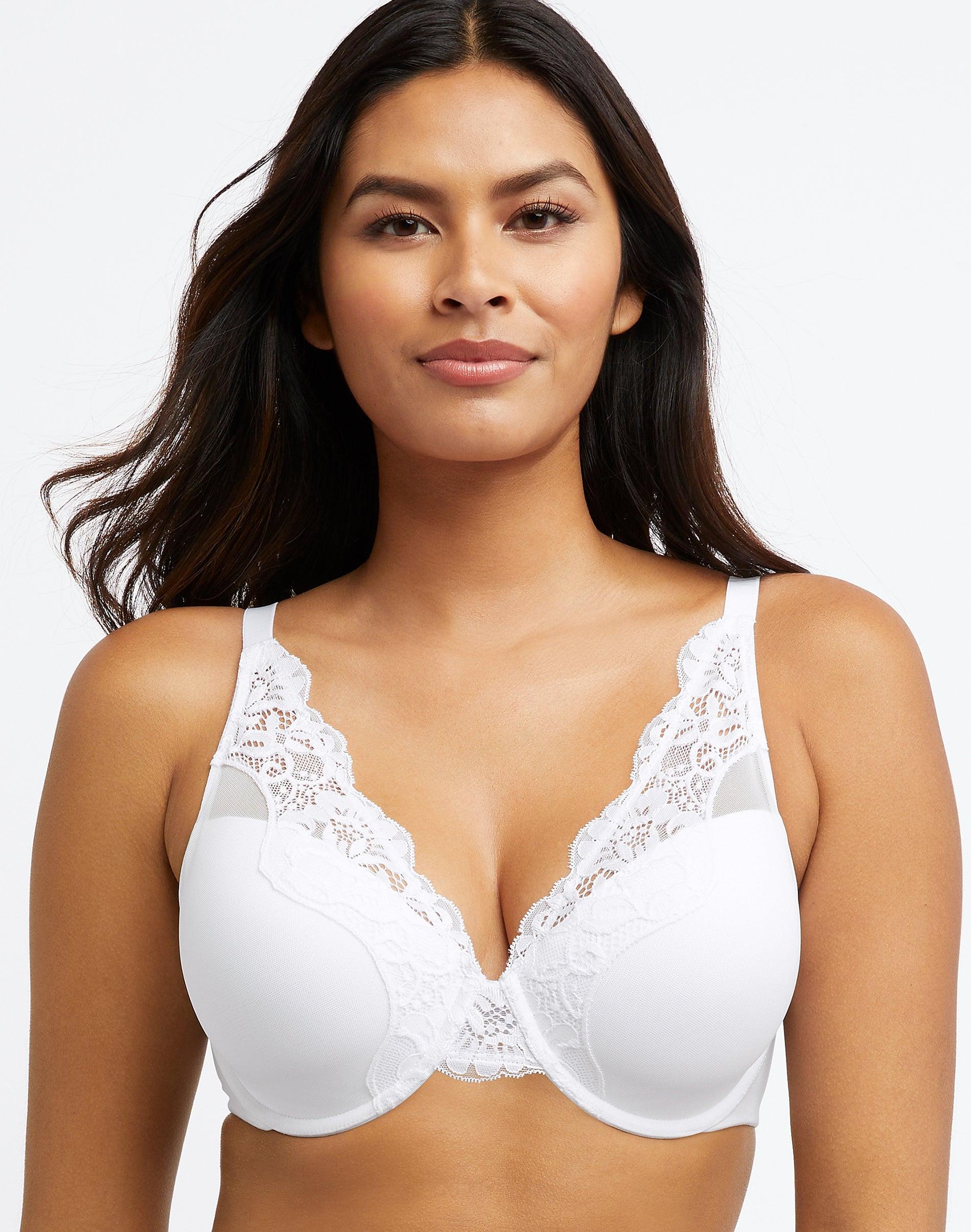bali one smooth u comfort stretch lace underwire bra white 36b women's