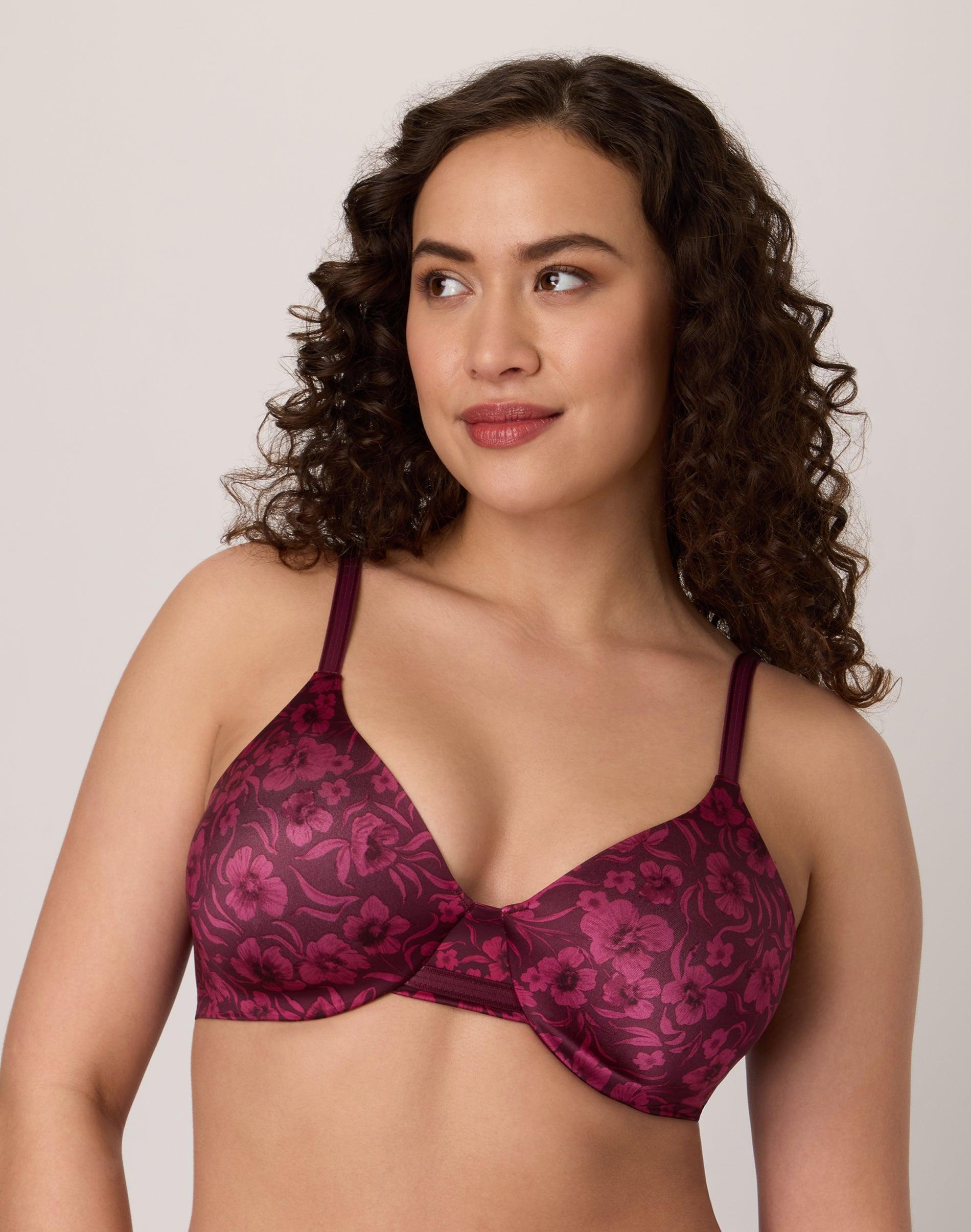 bali one smooth u smoothing & concealing underwire bra midnight rouge tonal dest prt 38c